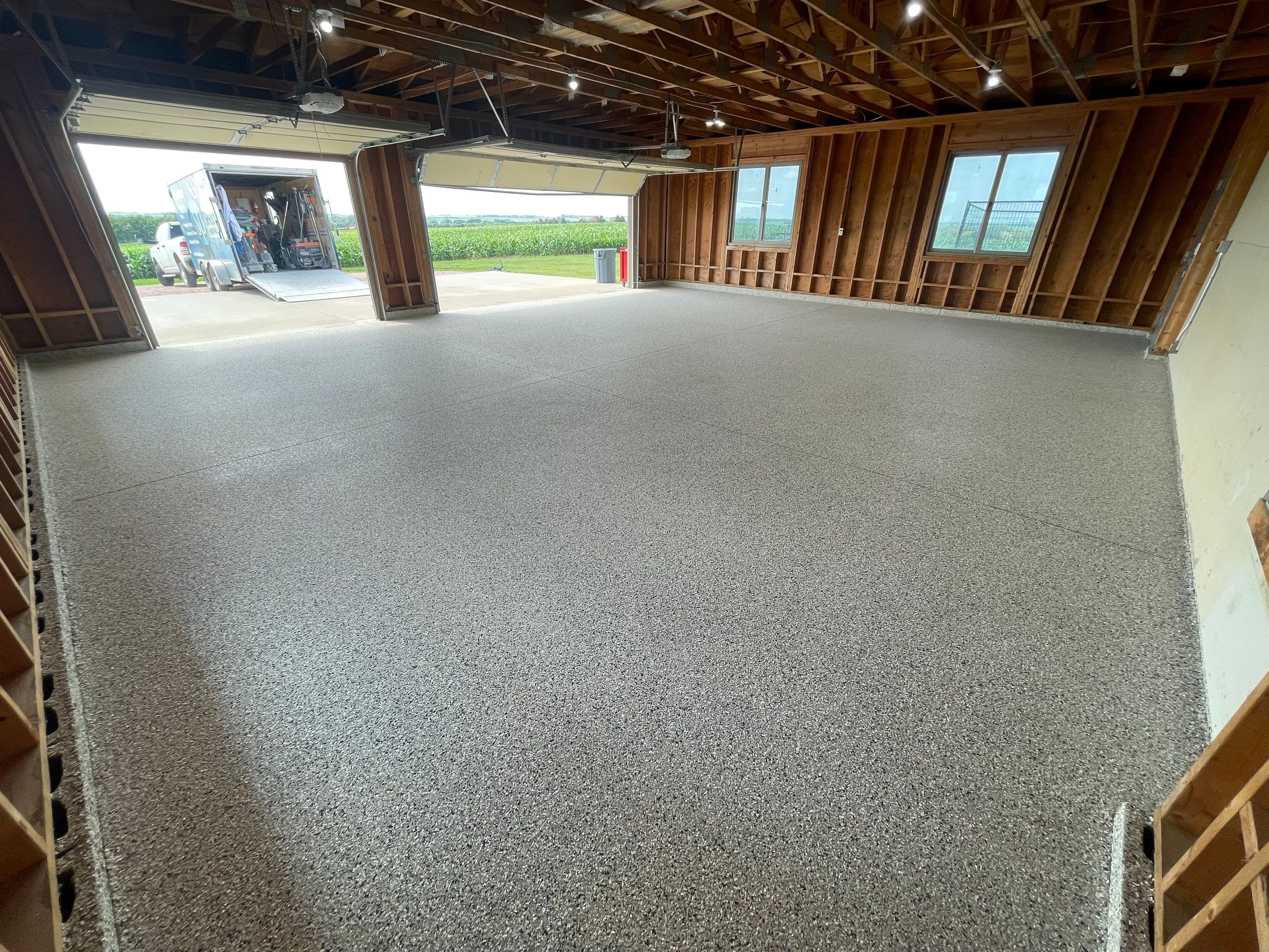 Cabin Fever Coating for Detached Garage in Dell Rapids by Select Painting, Coatings & Garage Cabinets