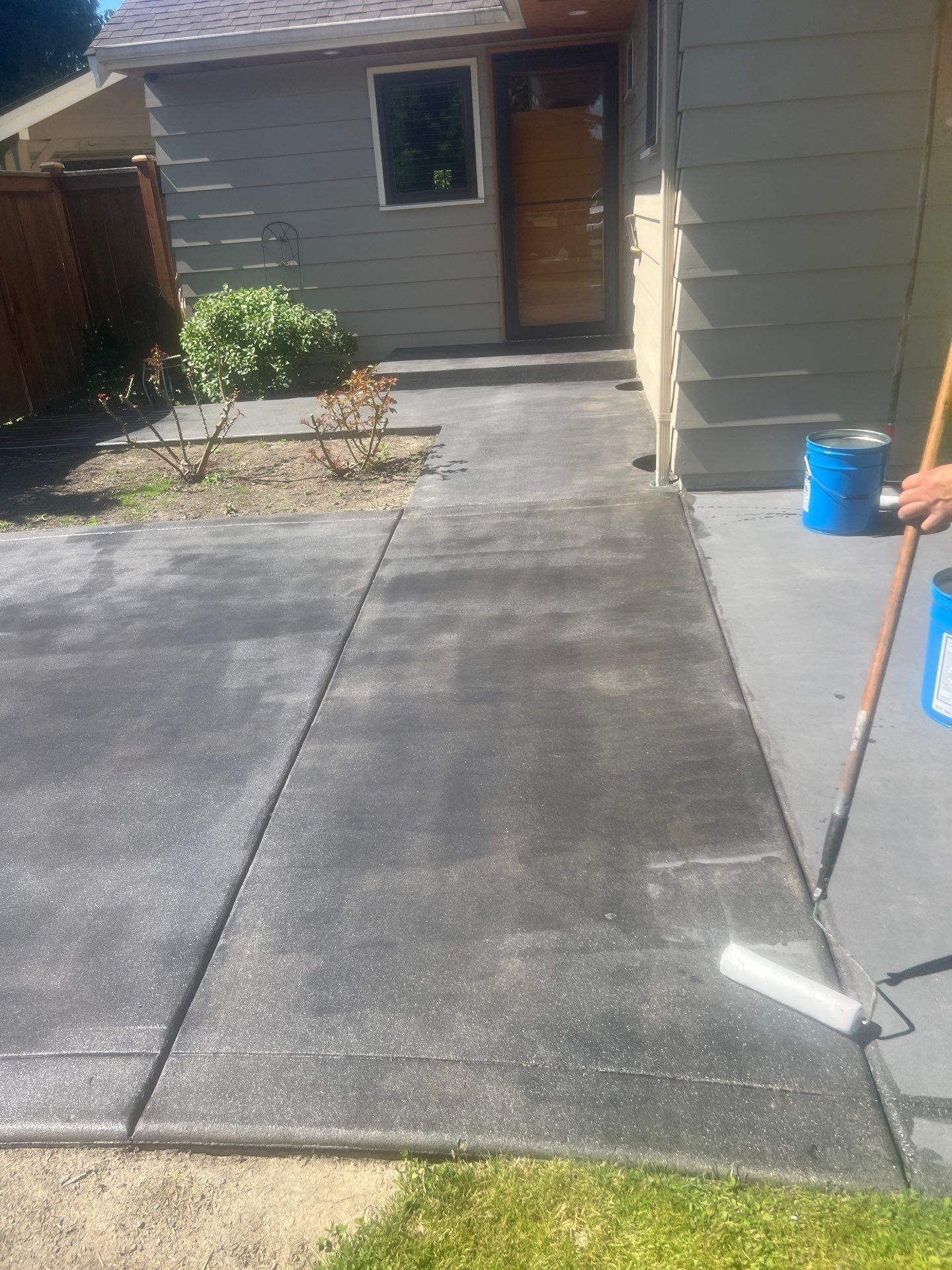 Colored Concrete Driveway Repair with Sealer| Everett    by Jireh Asphalt & Concrete Inc 