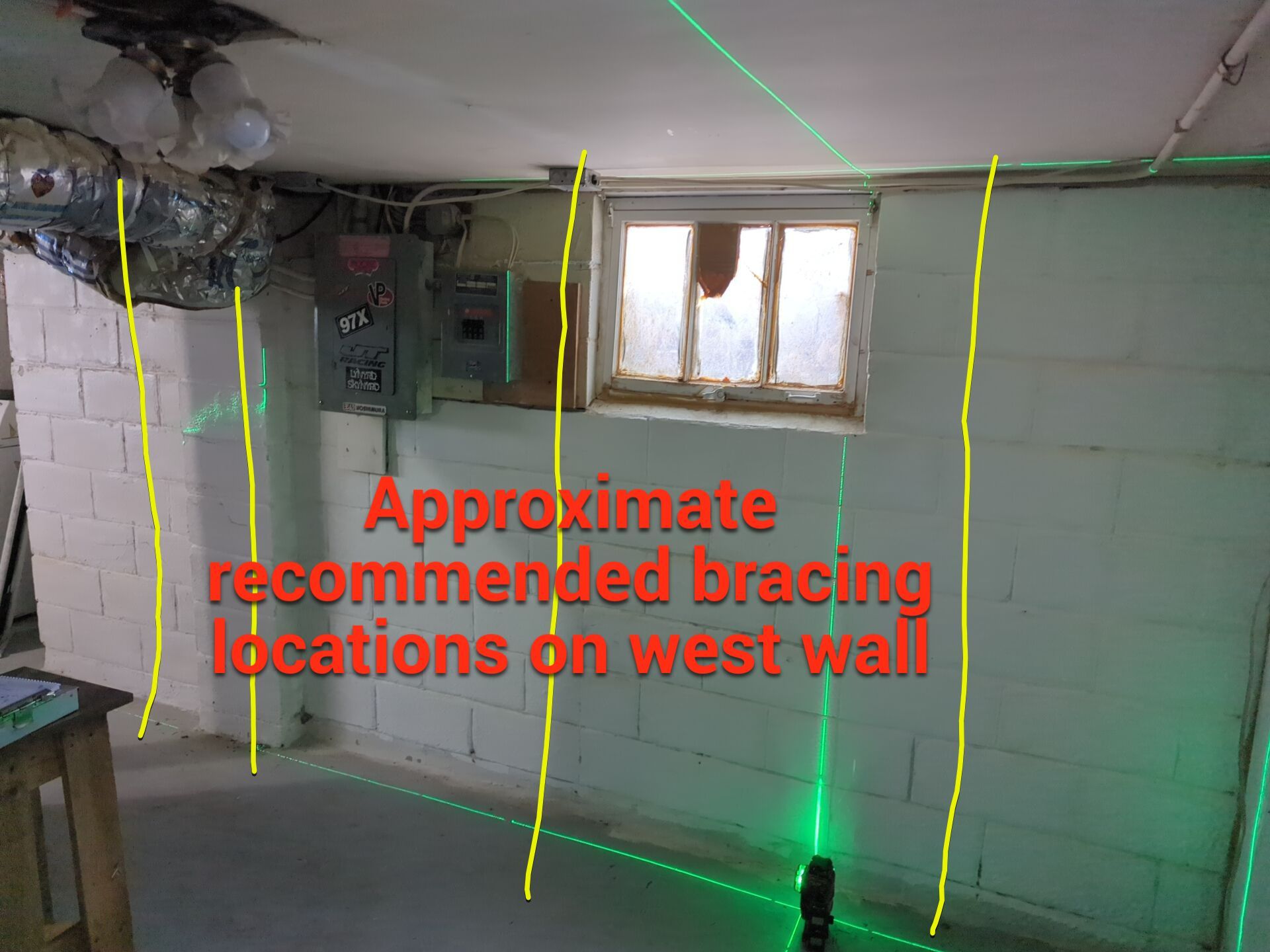 Bowing Wall using Fortress Invisibeams  by ACE Waterproofing & Basement Solutions