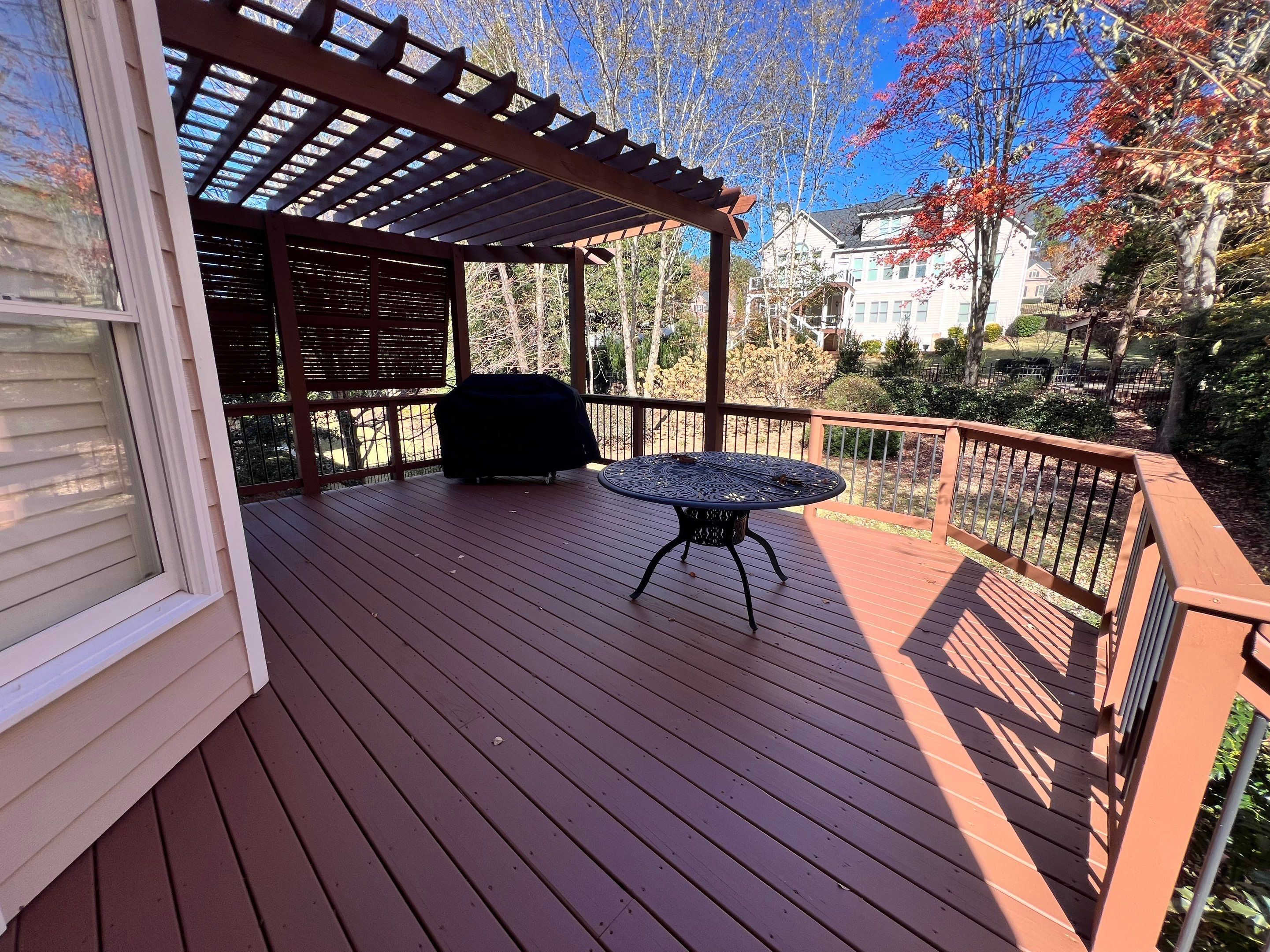 Exterior Deck and Pergola Staining Project in Kennesaw by Swift Home Renovations