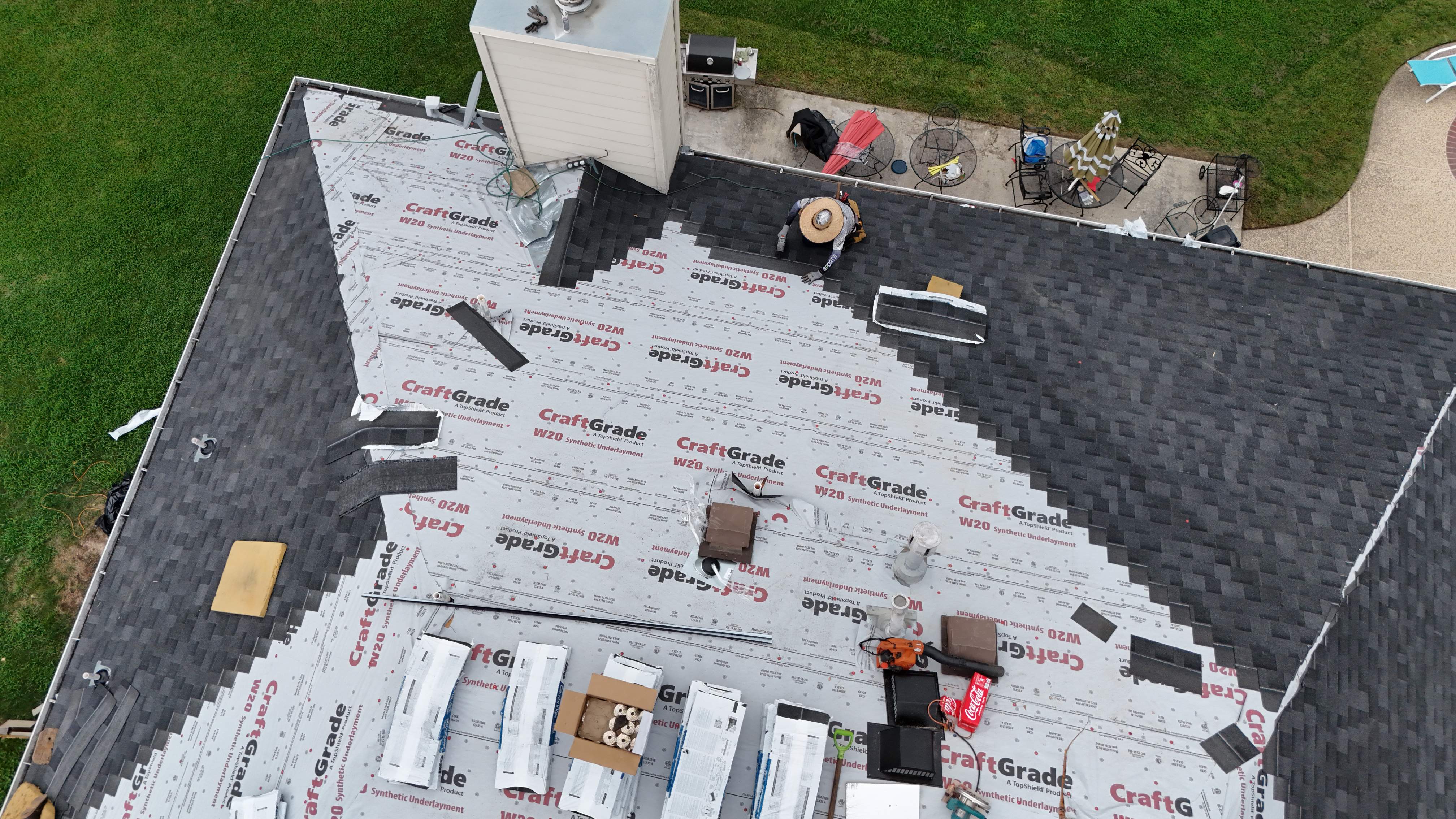 Charcoal Shingle Roof Replacement — North Houston, TX by PL Roofing & SB Roofing, LLC.