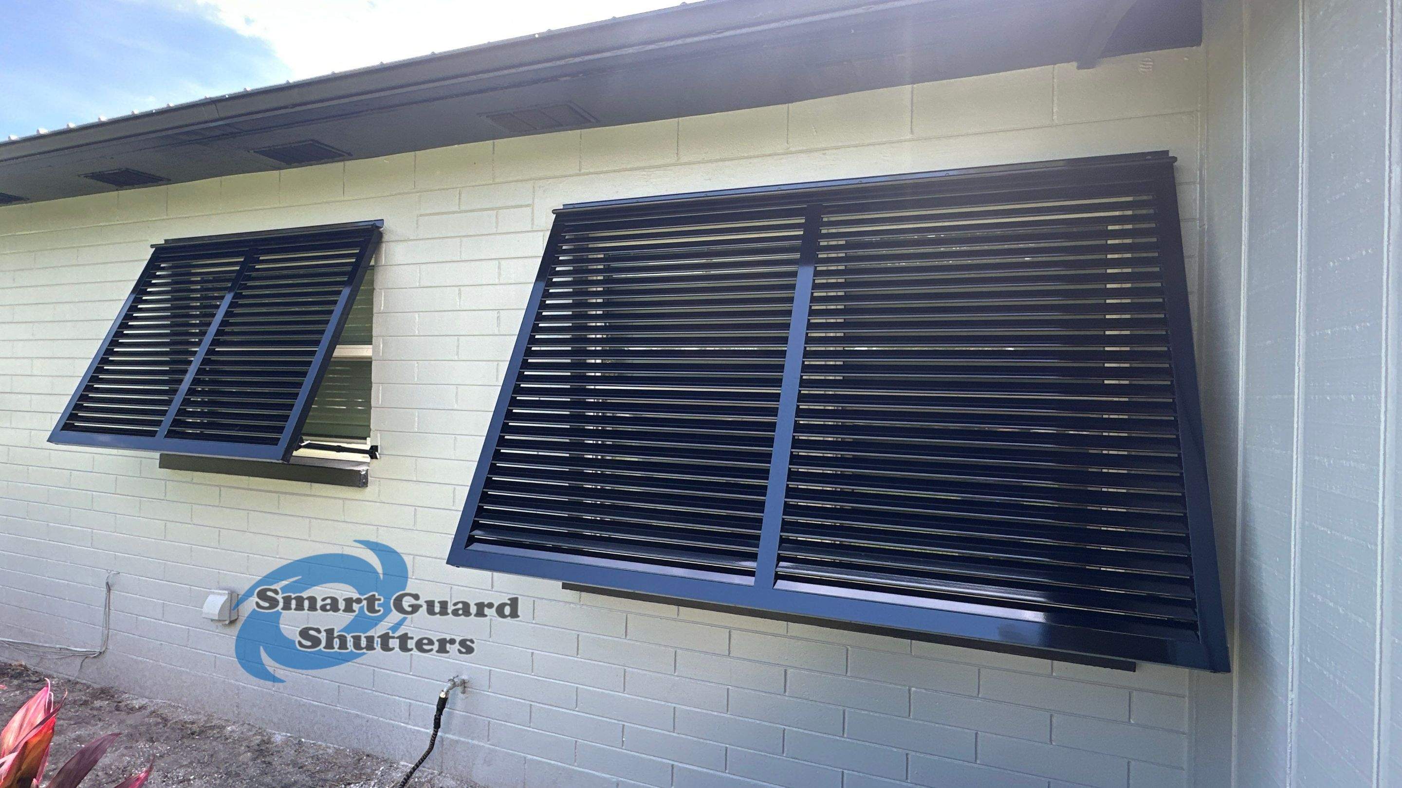 Decorative Bahamas in Jet Black  by Smart Guard Shutters