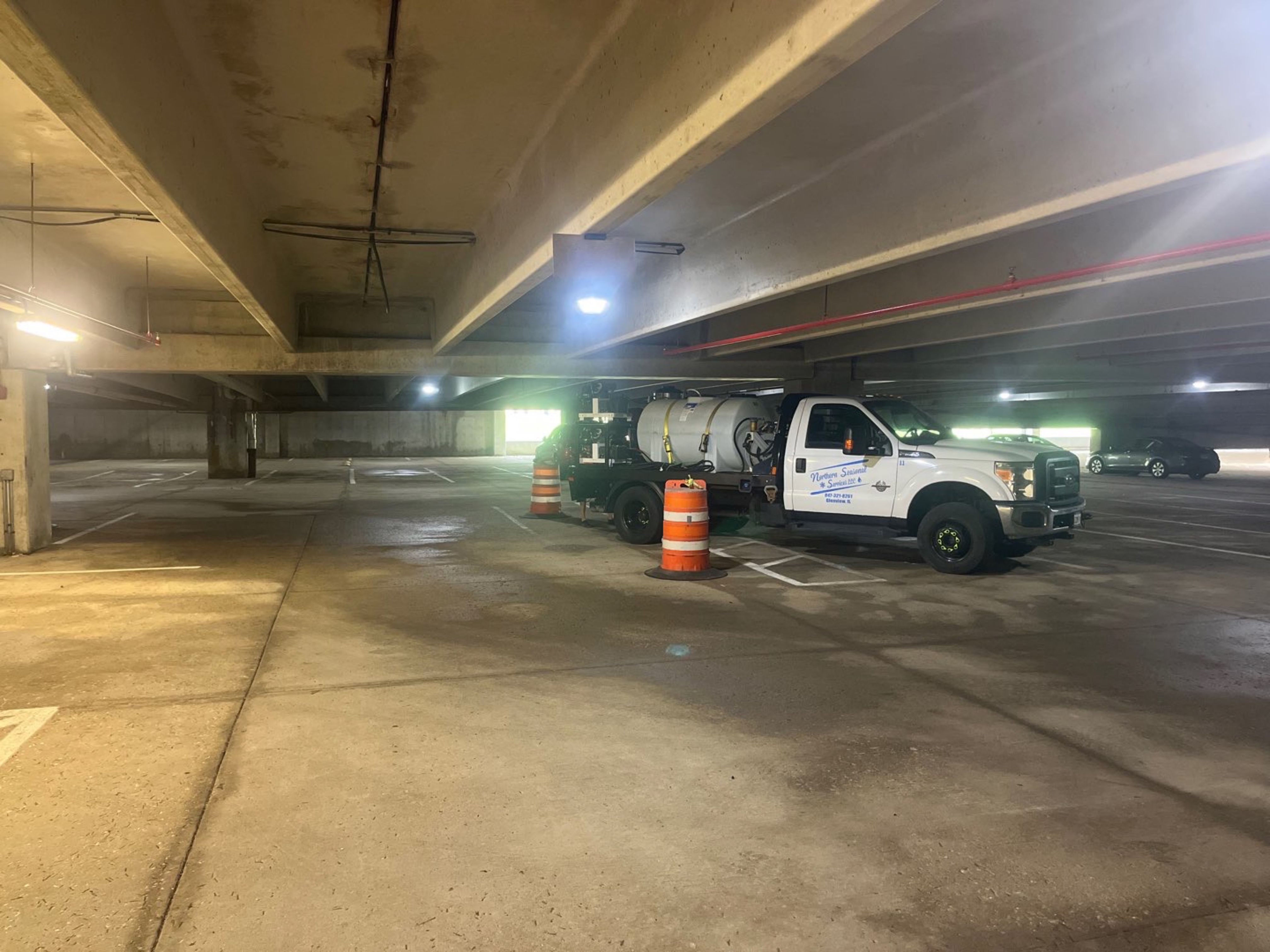 Downers Grove, Parking garage by Northern Power Washing LLC.