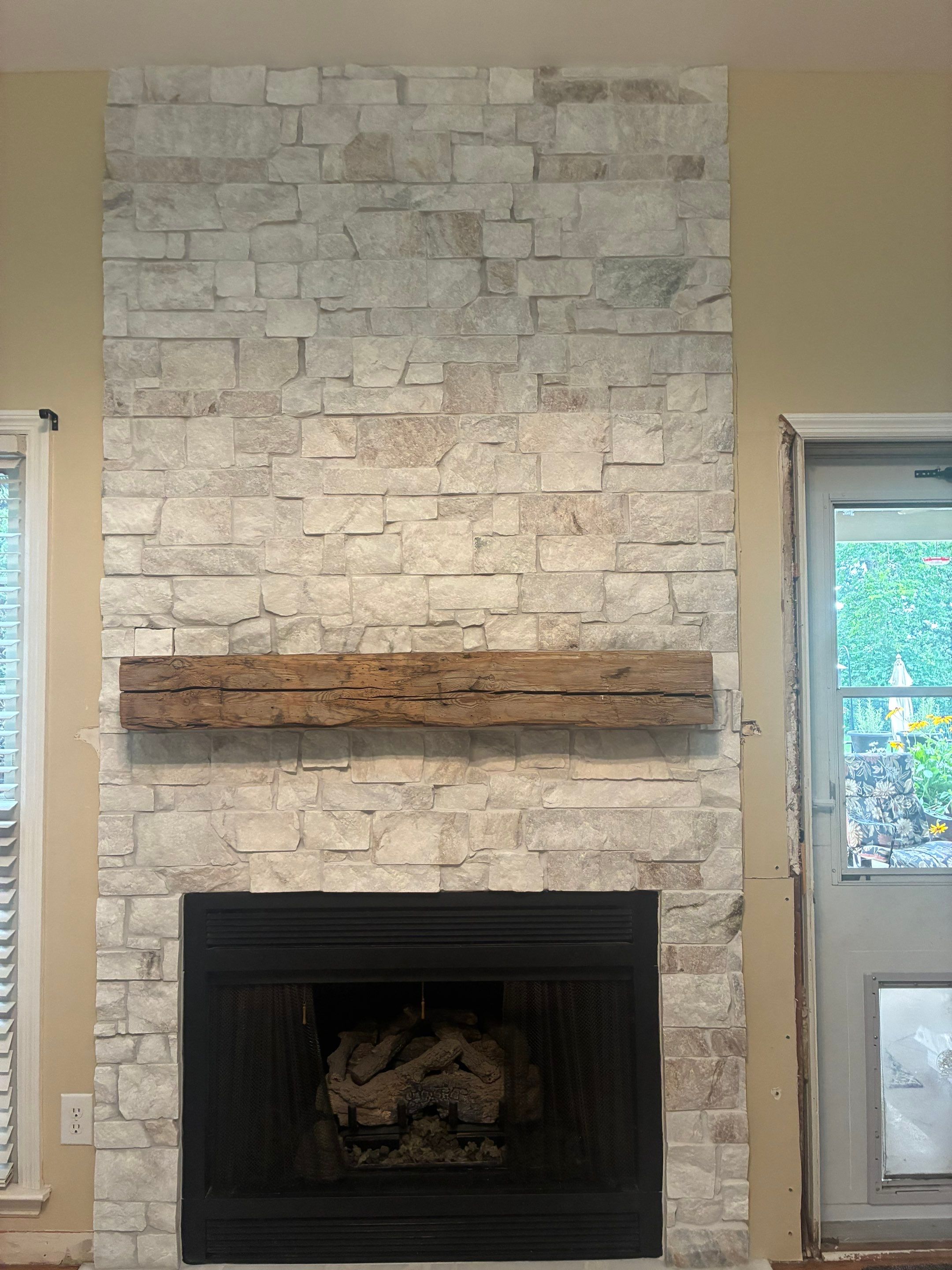 Natural Stone Fireplace by Footprints Floors of Nashville