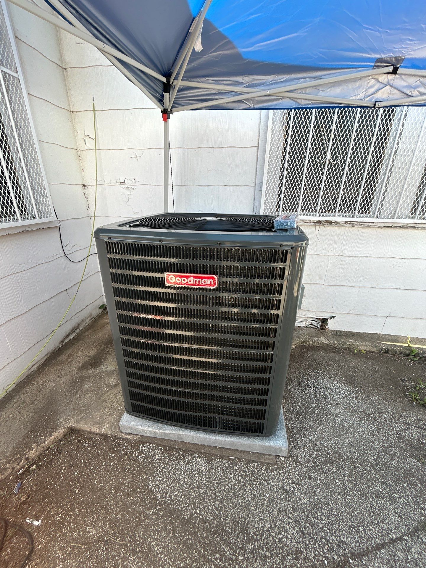 San Antonio HVAC System Replacement with New Concrete Condenser Pad by Premier Pros