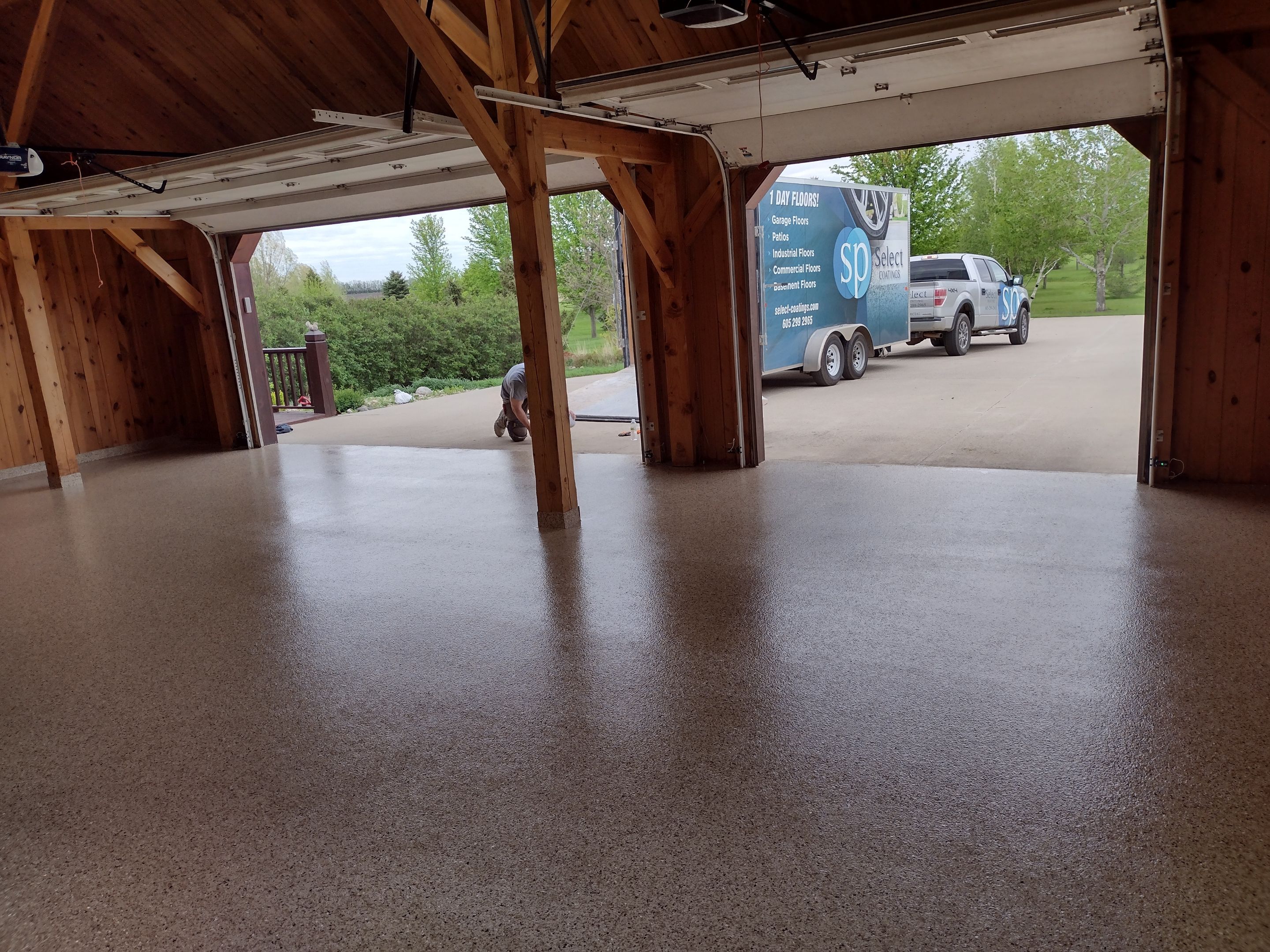 Garage using Pecan by Select Painting, Coatings & Garage Cabinets