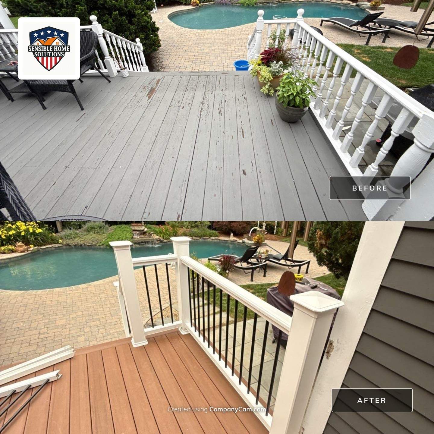 Custom TimberTech Composite Deck Replacement in Newburyport, MA by Sensible Home Solutions