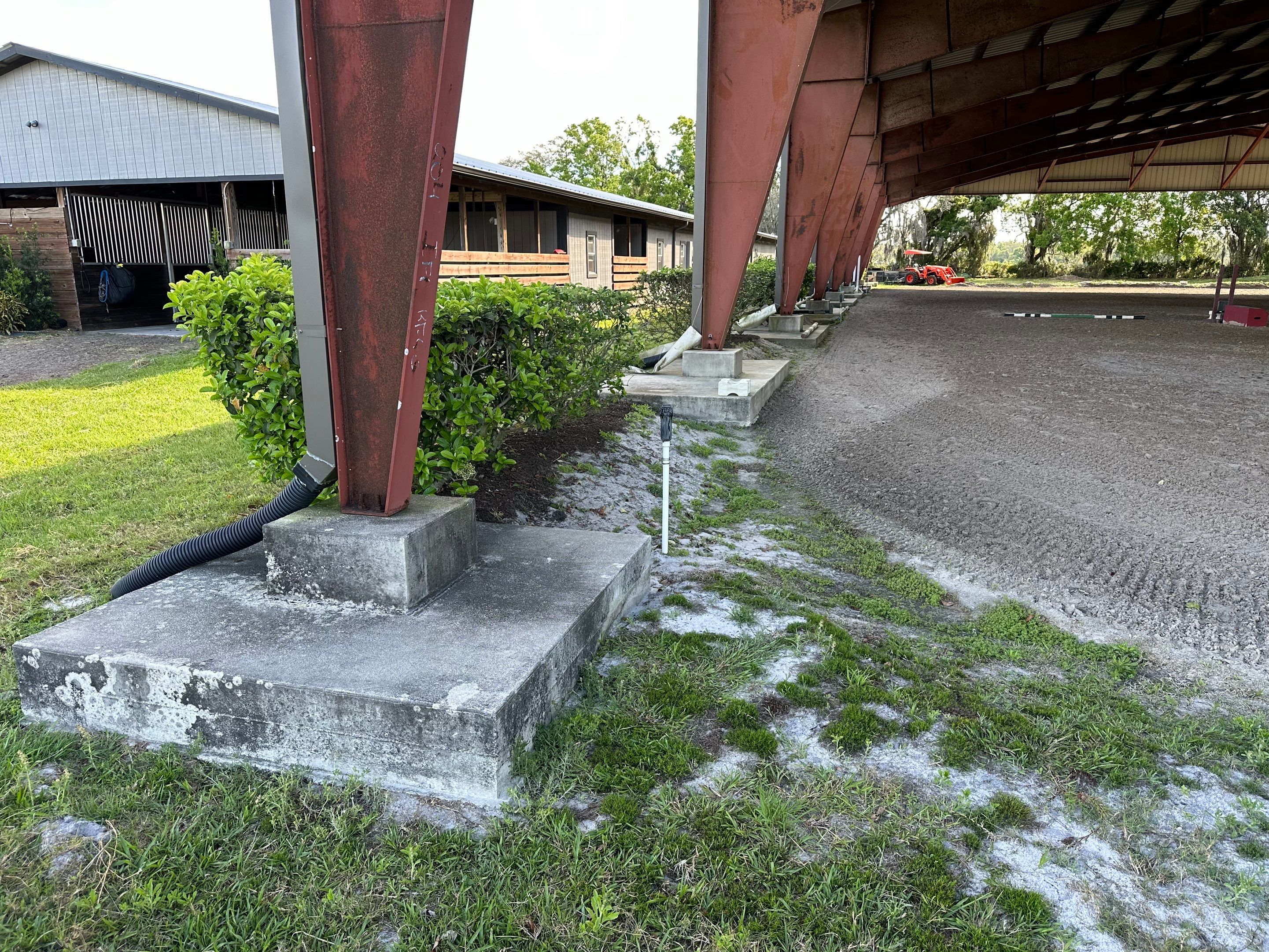 Vinyl Horse Fence & Concrete Pier Cleaning at Lesley Cox Equestrian, Parrish, FL | Sunshine AquaWash by Sunshine AquaWash
