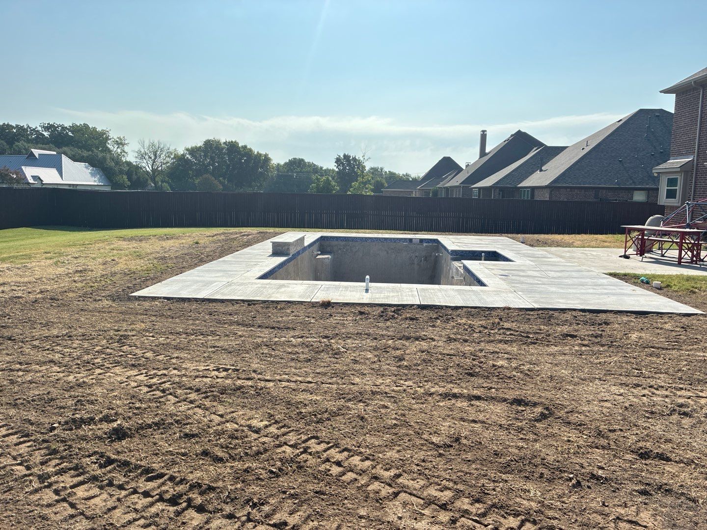Custom In-Ground Rectangular Pool Installation in Wylie by Hobert Pools
