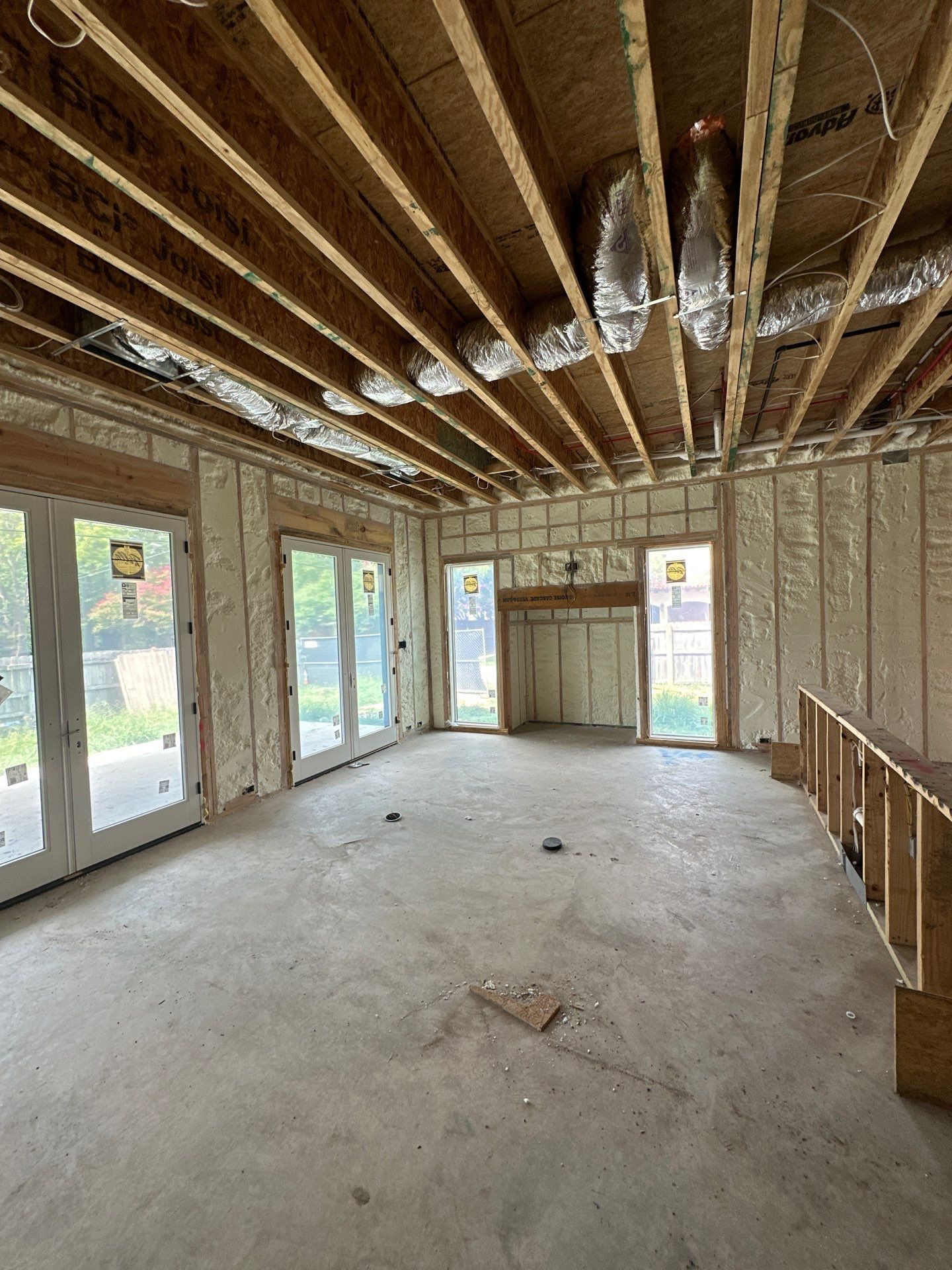 Open cell spray foam job completed at this beautiful custom home in Dallas TX by Apex Insulation Solutions