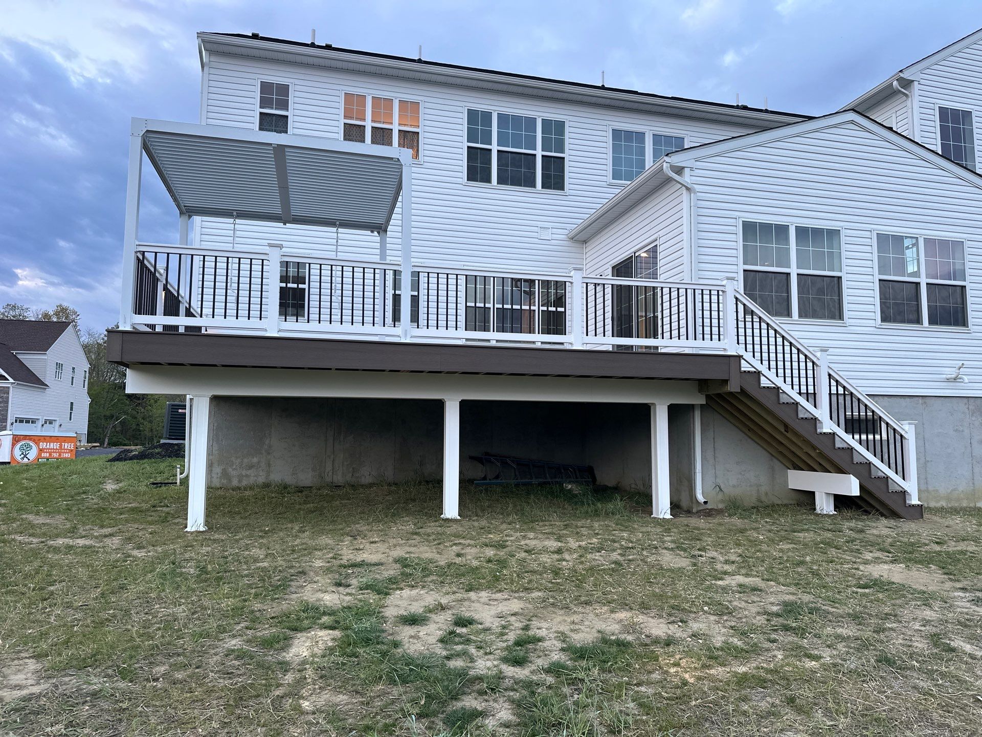 New deck + Manual Louvered Pergola by deck guardian