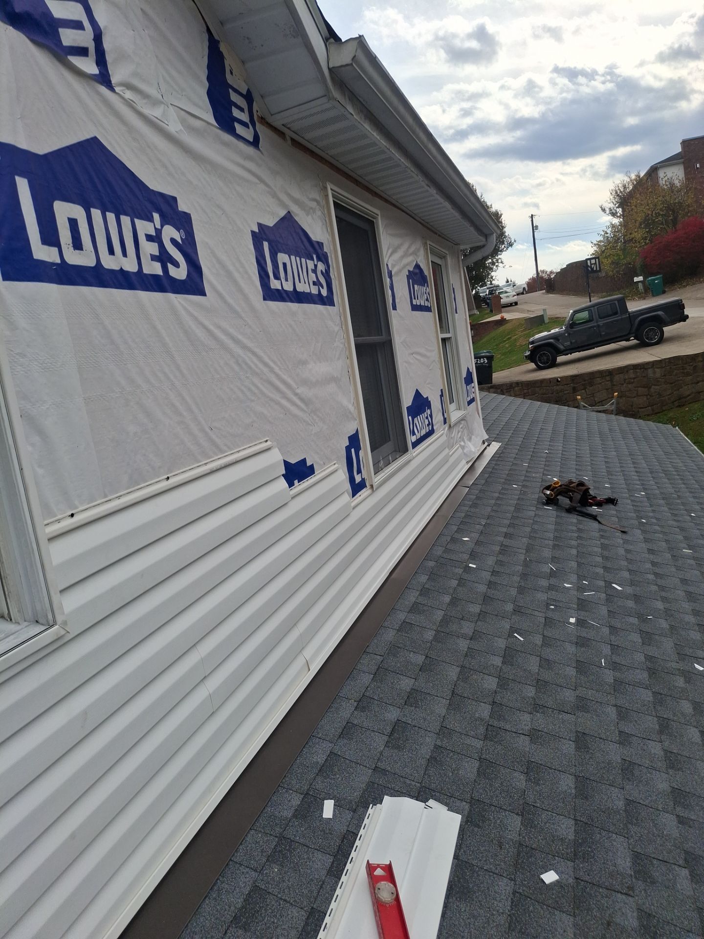 Residential Roofing Installation using GAF Timberline HDZ Oyster Grey by Rainstoppers Roofing