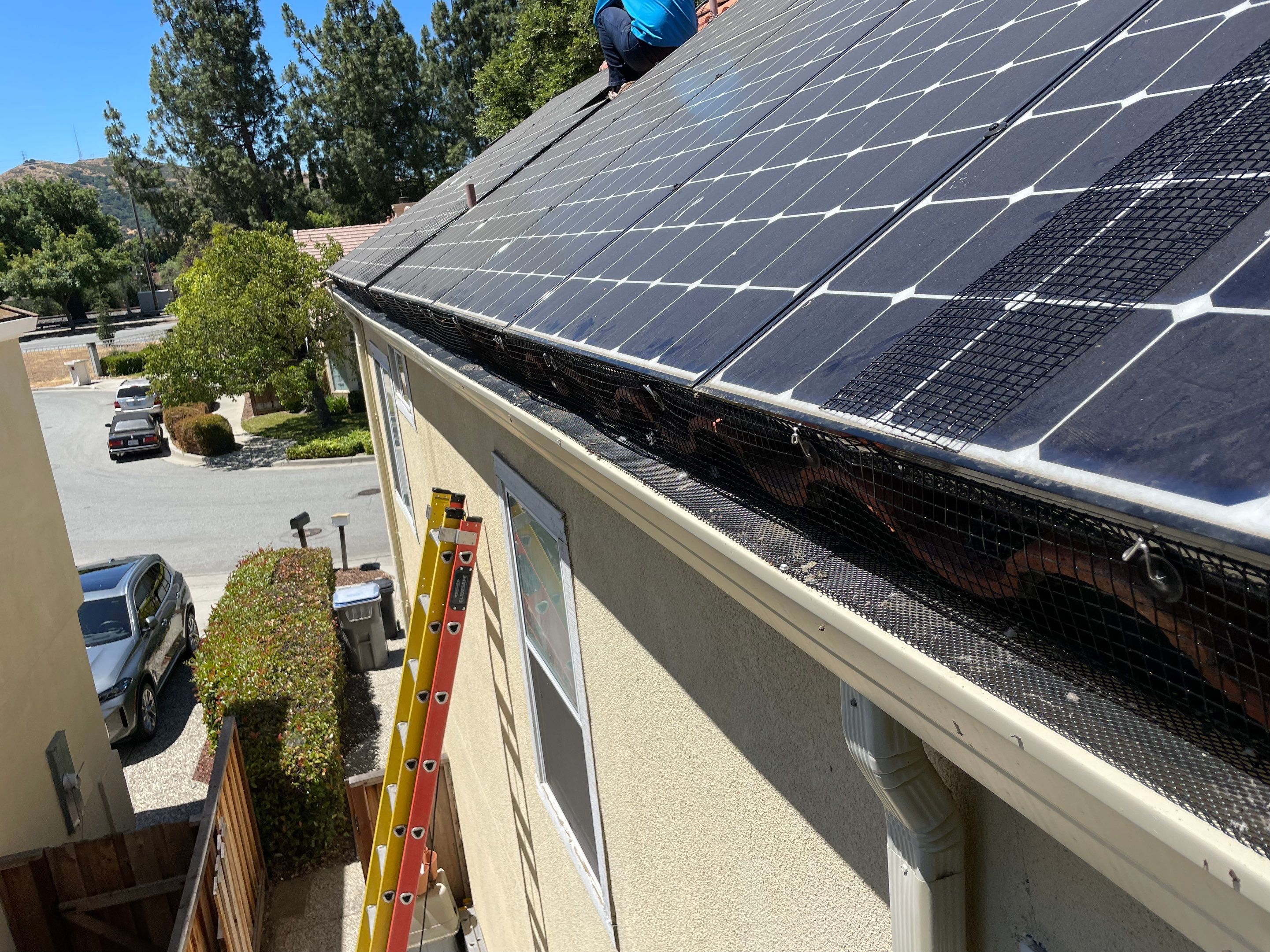 Solar Panel Bird Proofing using Critter Guard Mesh by All One Solar Shine
