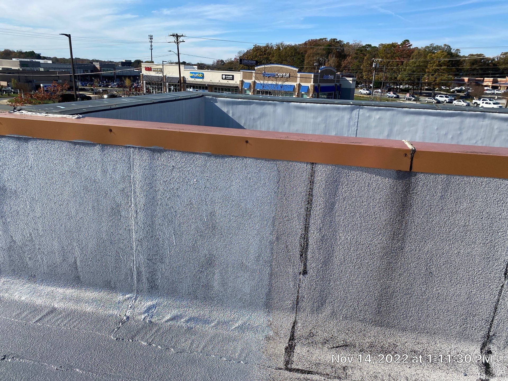 Commercial Coating using Poly Urerthane and Silicone Coating by Just In Time Roofing and Restoration
