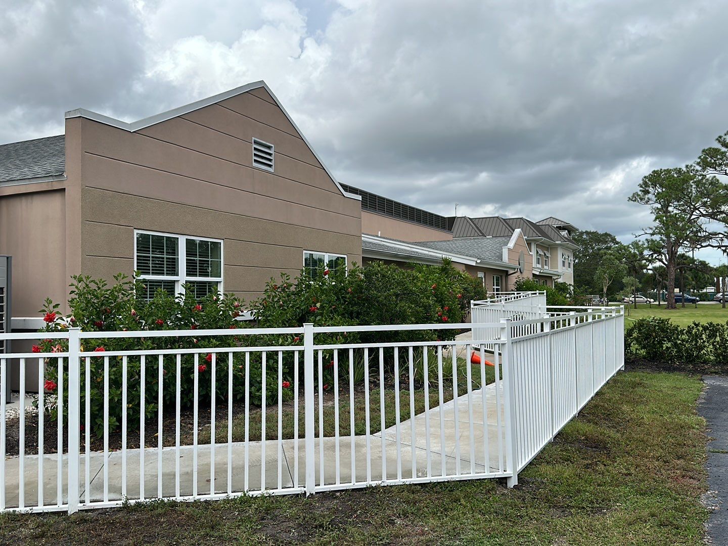 Aluminum Fence Installation using White 3 Rail Aluminum Fence  by Asap fence and gates, LLC