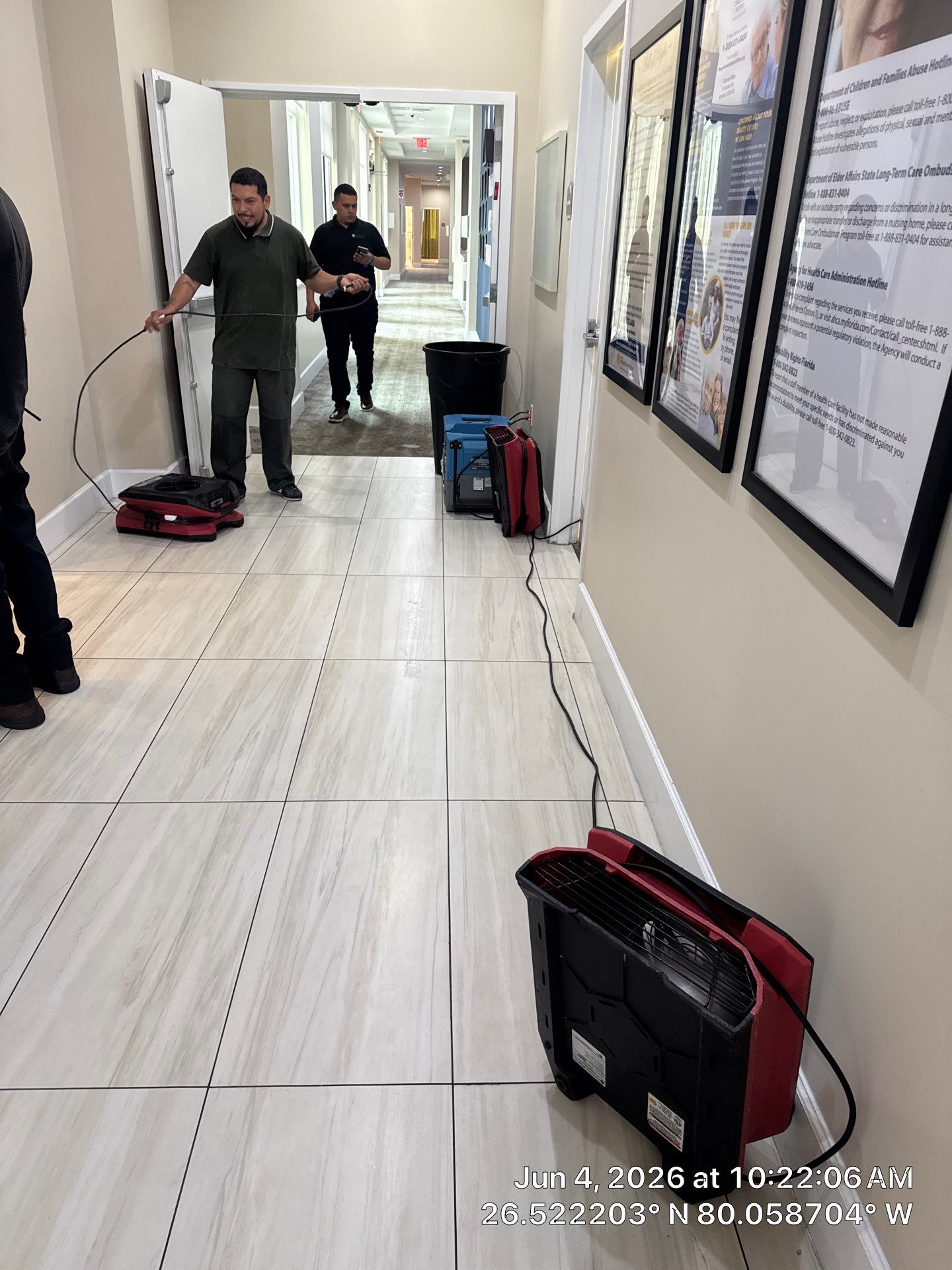 Commercial Water Damage Mitigation and Floor Drying in Boynton Beach by SuperClean