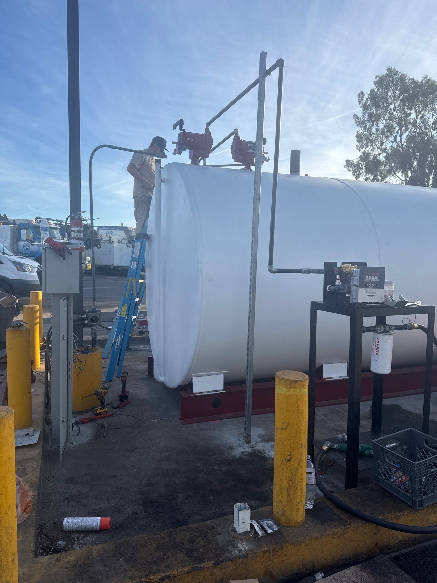 Outdoor Water Tank Installation & Piping Setup by Us Plumbing 