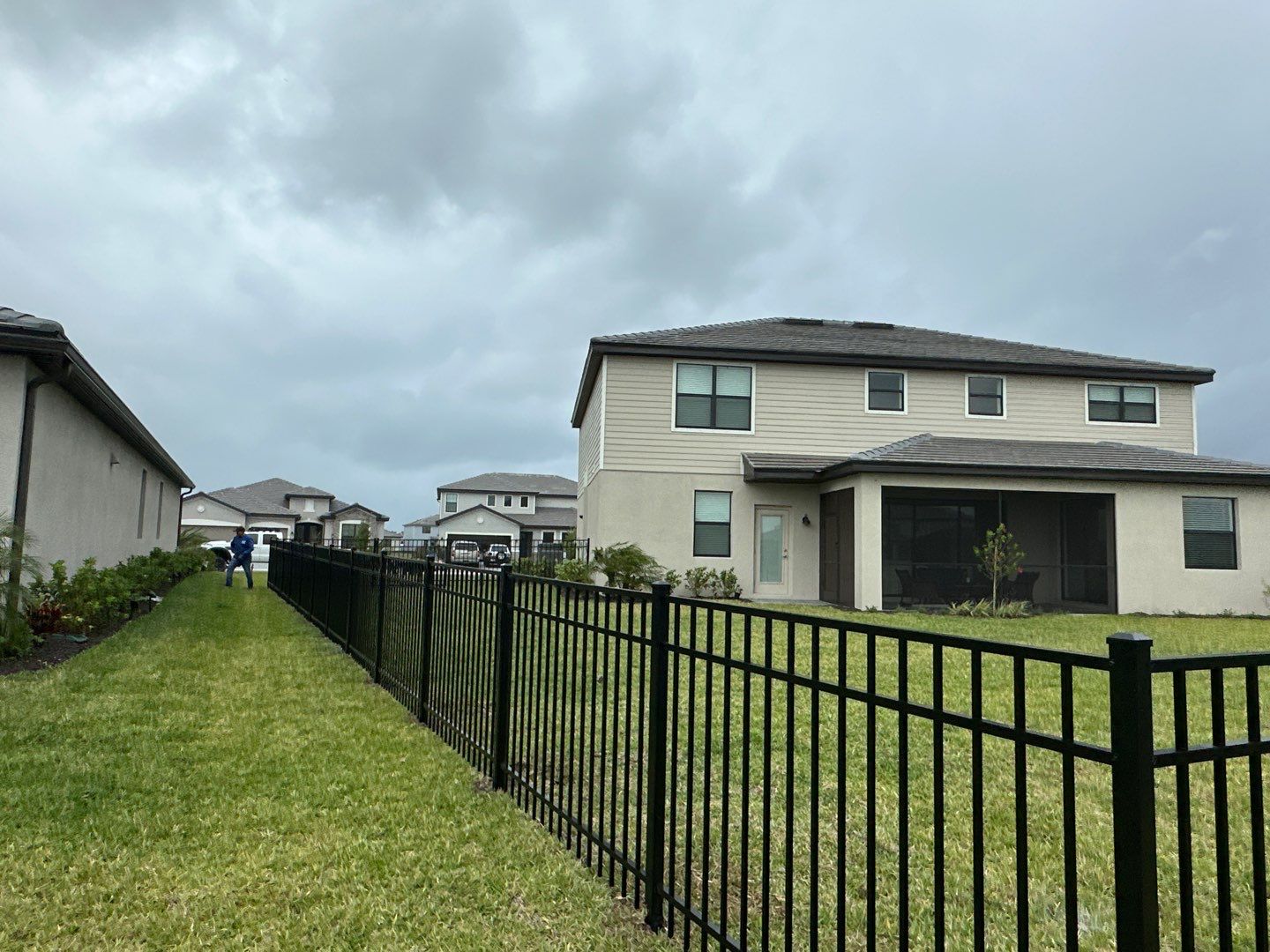 Aluminum Fence Installation using Black 3 Rail Aluminum Fence by Asap fence and gates, LLC
