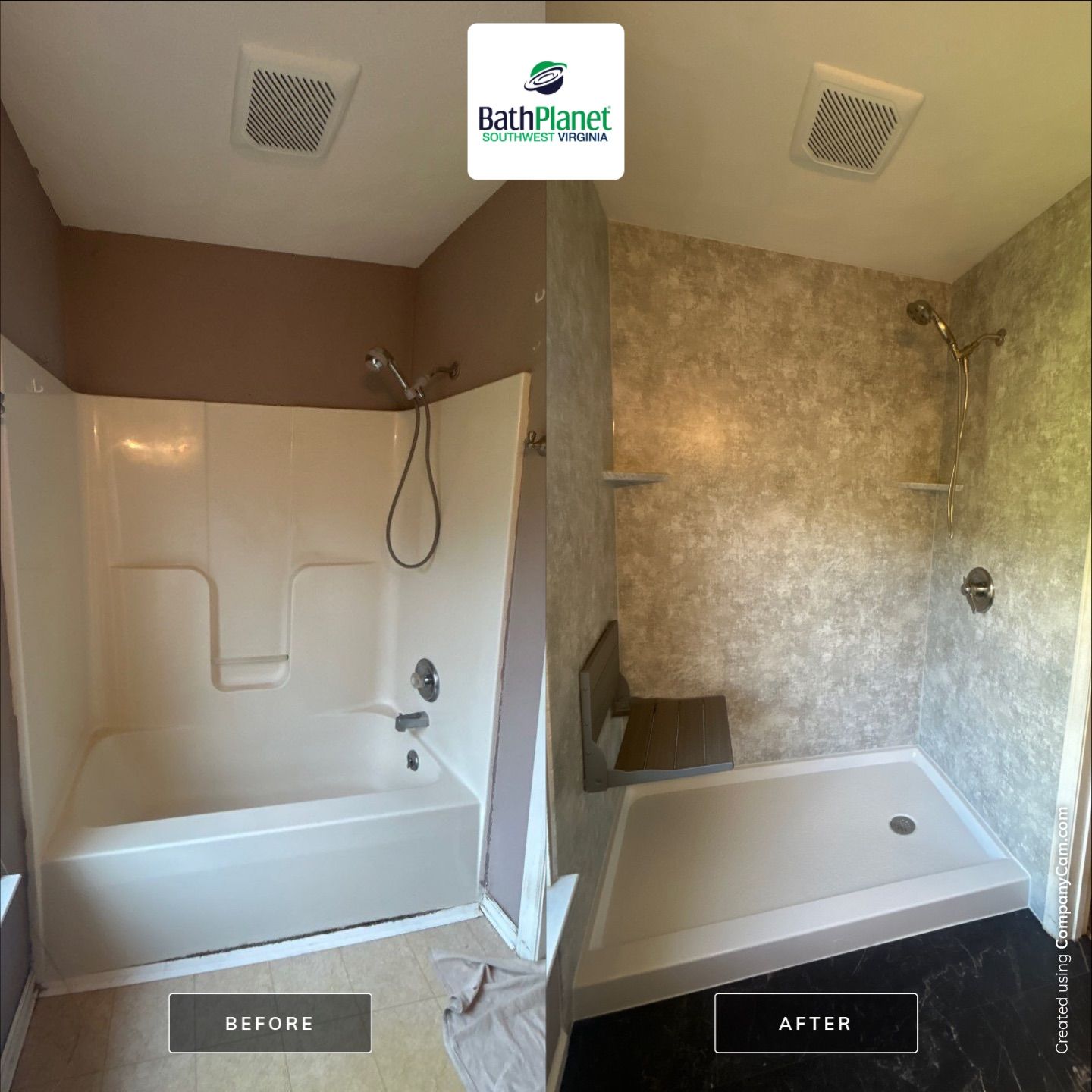 Tub to Shower Remodel by BathPlanet SW Virginia
