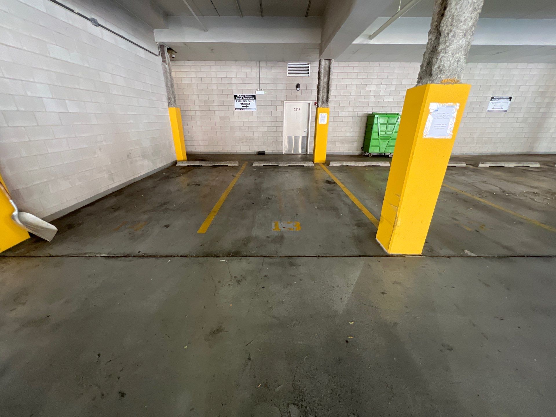Parking garage using Hot water by Northern Power Washing LLC.