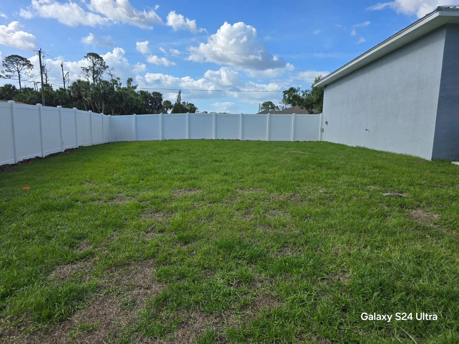 Residential White Vinyl Privacy Fence Installation in North Port by True Fence LLC