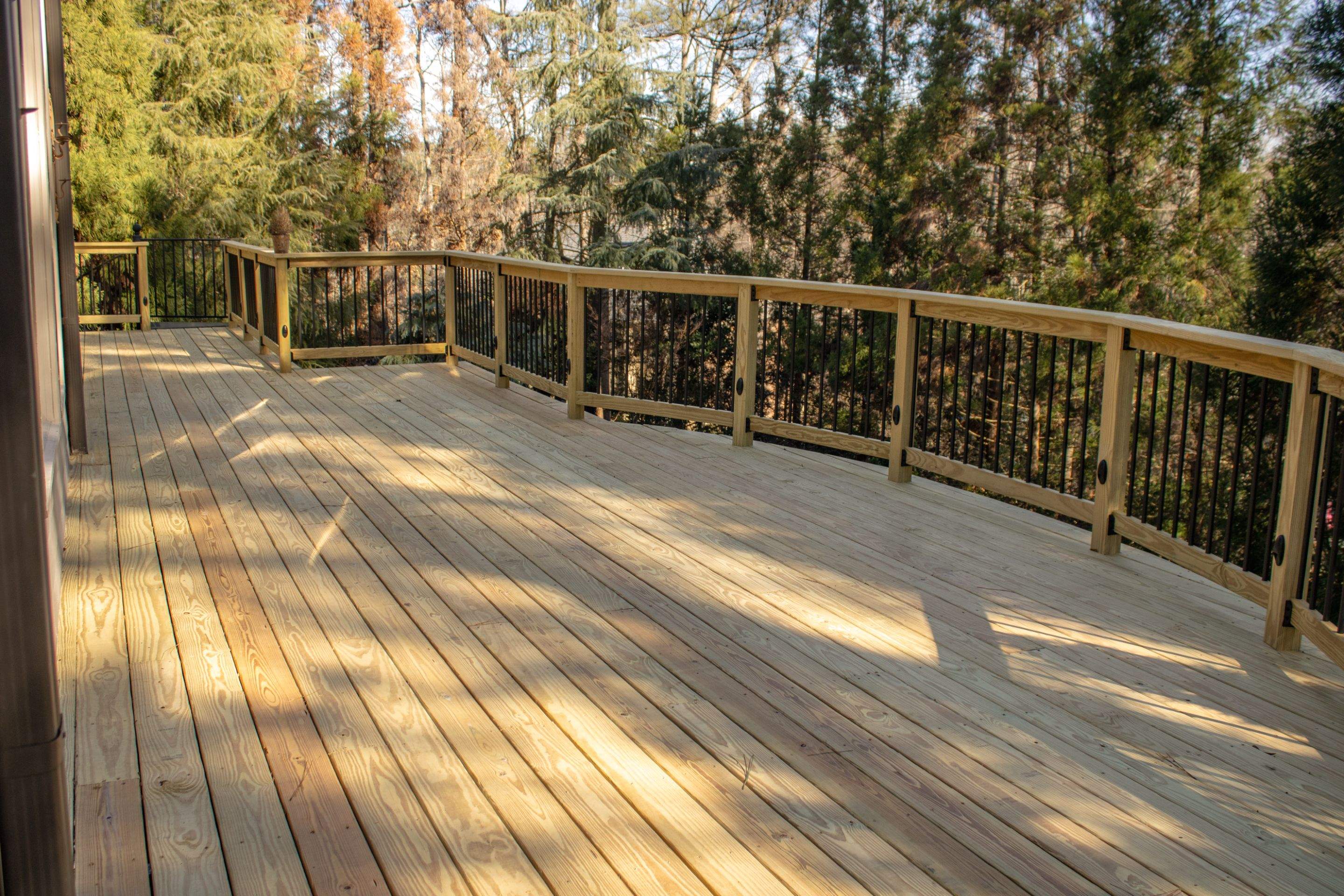 Deck Build using Pressure Treated Pine with Timbertech Deck Lighting by Nelson Exteriors 