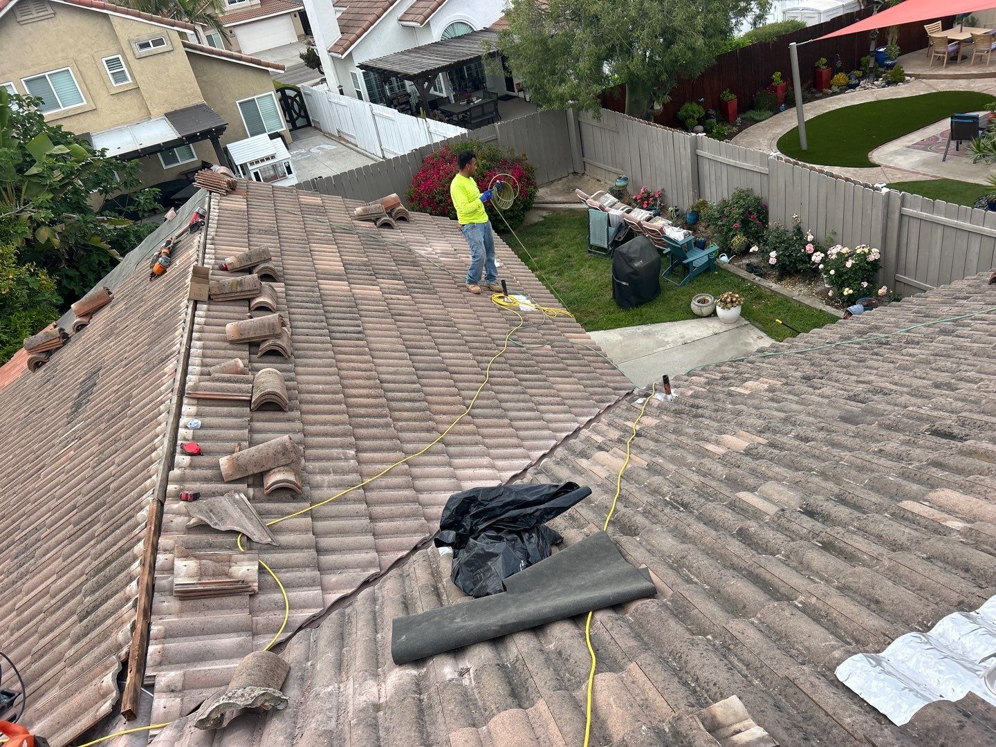 Comprehensive Concrete Tile Roof Replacement and Structural Wood Repair in Chula Vista by Reliable Roofing San Diego Inc.