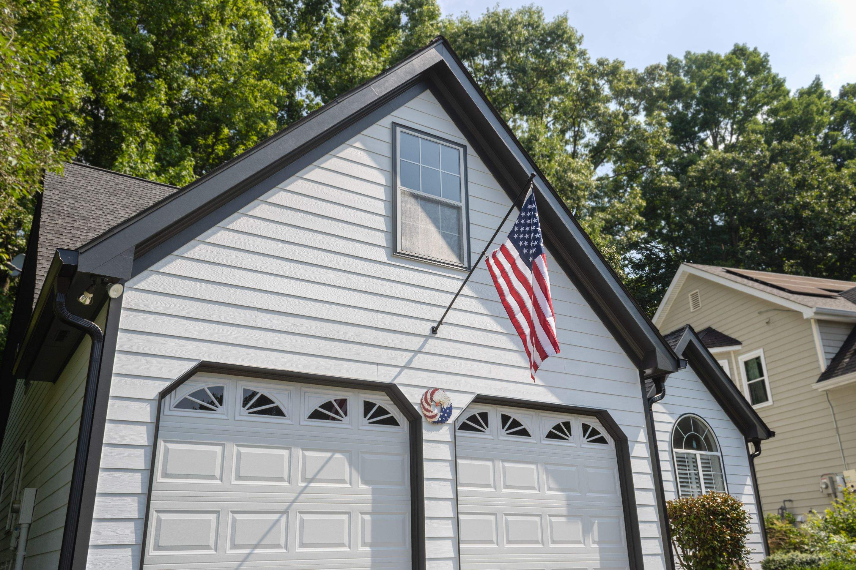 Alpharetta, GA Siding & Exterior Painting with Black Trim Before & After by Nelson Exteriors
