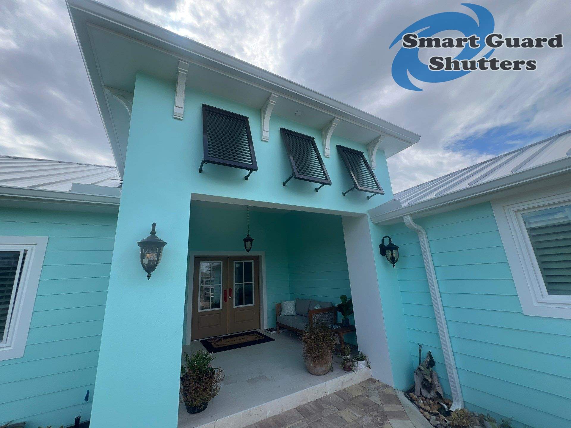 Decorative Bahamas in Grey Brown by Smart Guard Shutters