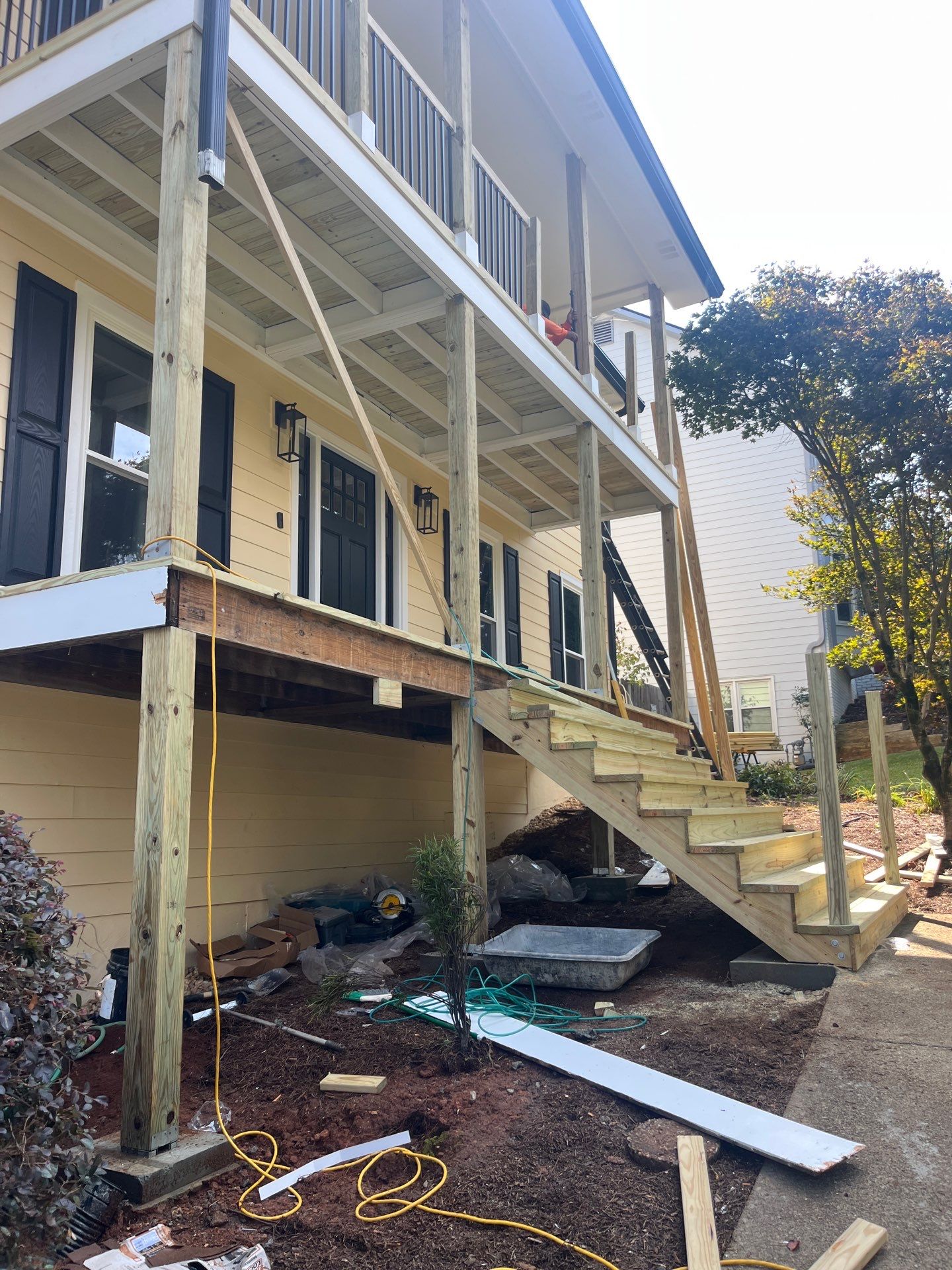 Wood Front Deck Resurface in Marietta, GA by Nelson Exteriors 