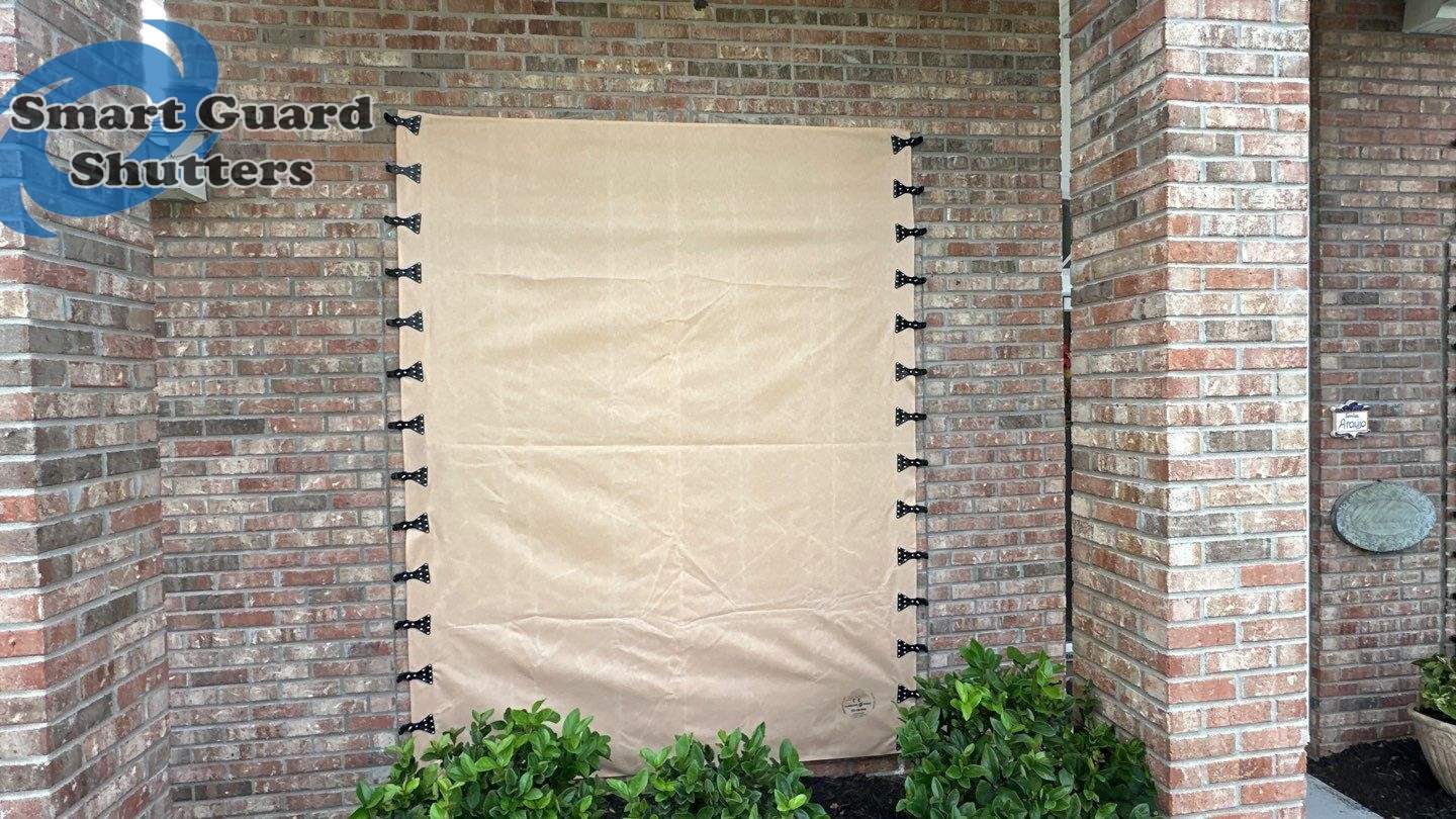 Hurricane Fabric in Tan by Smart Guard Shutters