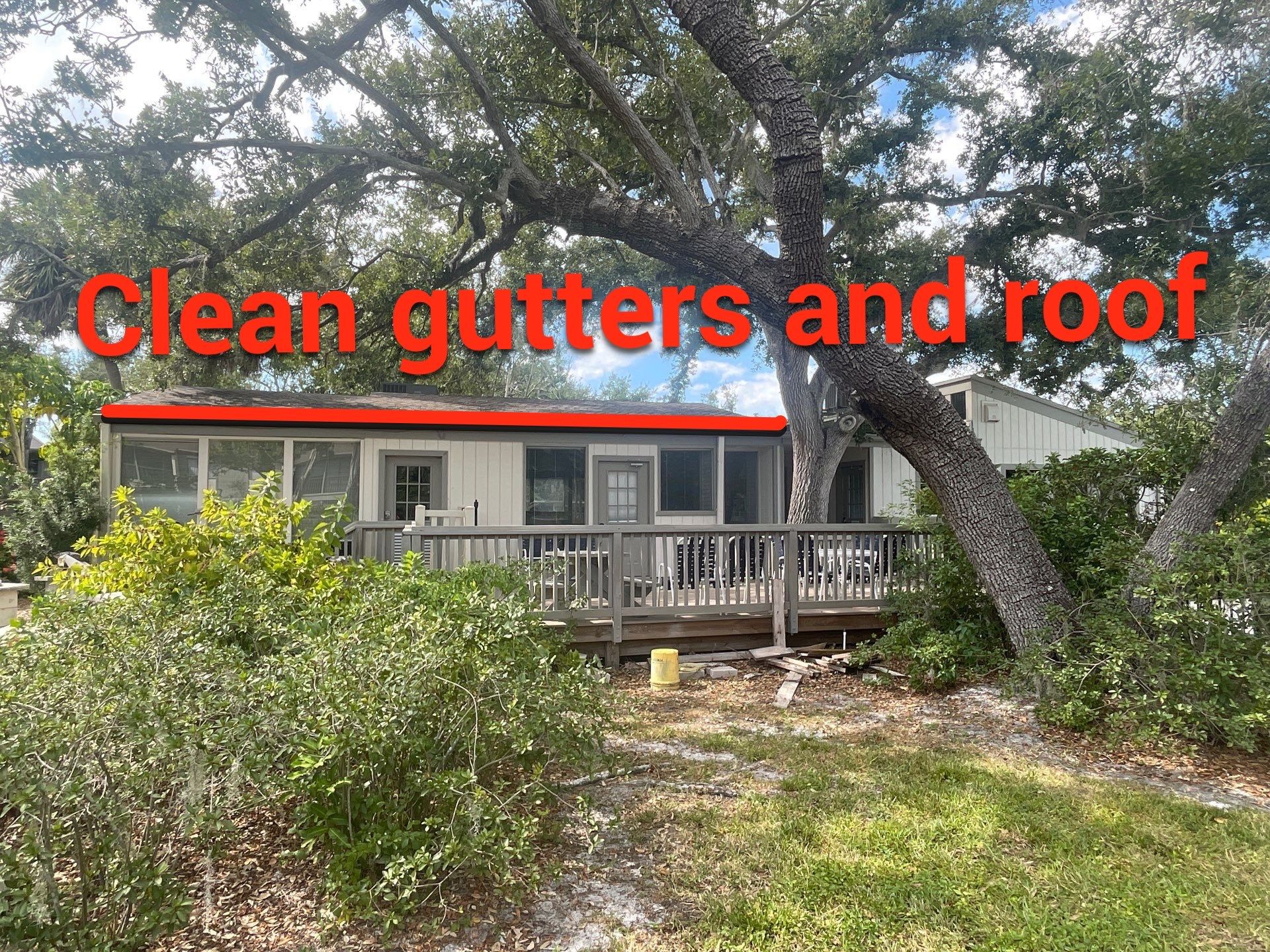 Clean Gutters and Roof in Sarasota FL by Gutter Professors