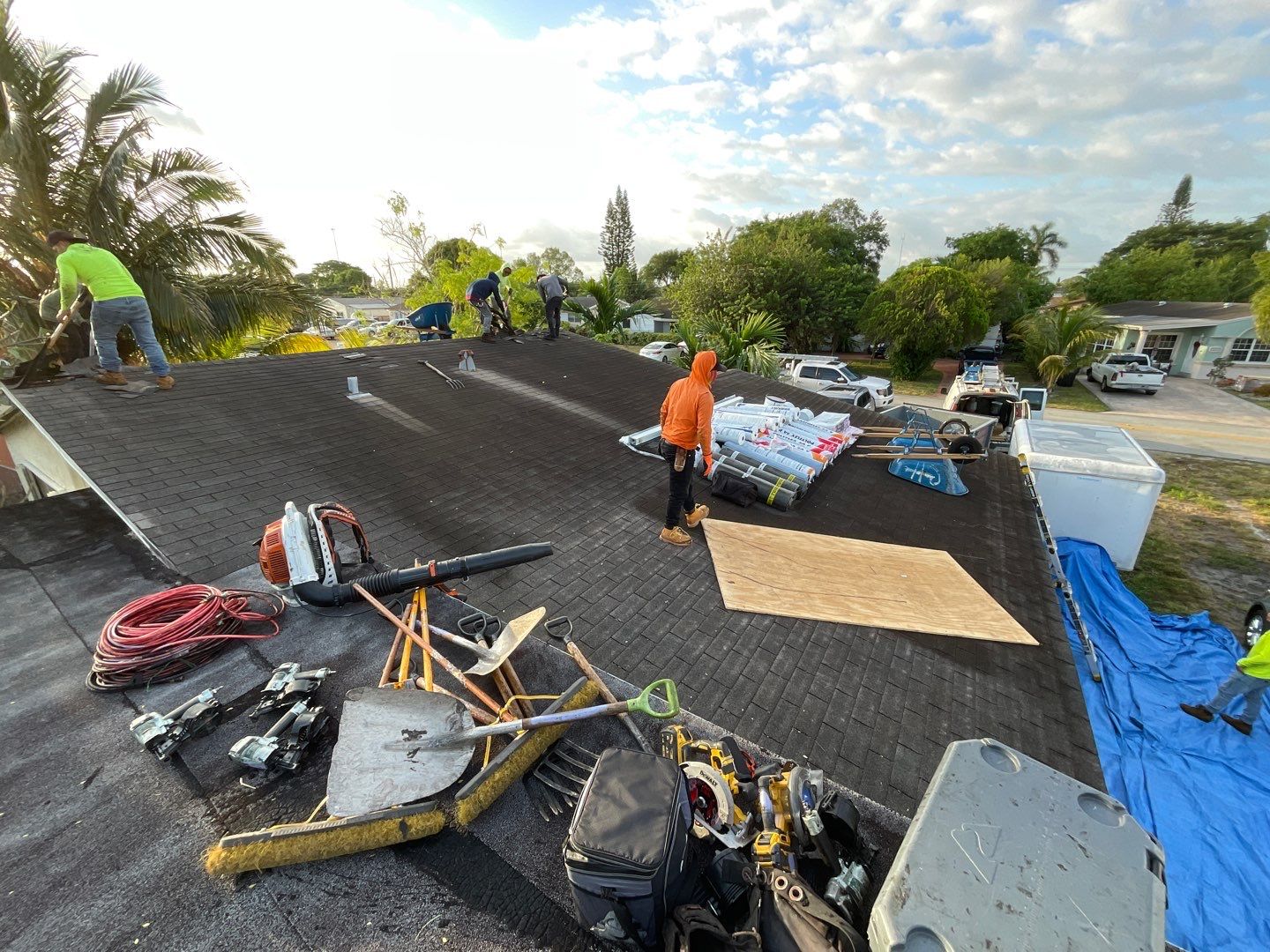 Beautiful Blue Shingle Re-Roof in Hollywood! by First Due Roofing