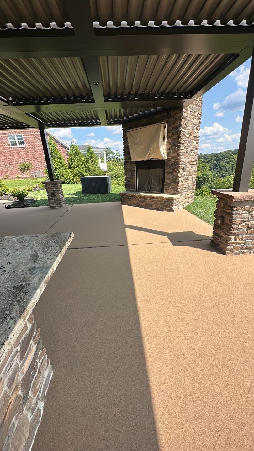 Large Patio + Garage Project in Moon Township by Floors in a Day, Inc