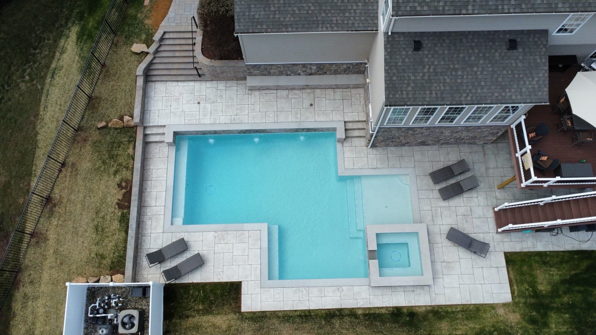 Modern Stamped Concrete Pool Deck by Architectural Concrete Design