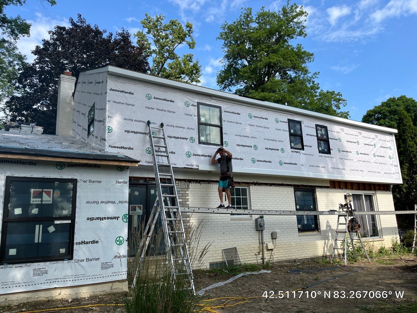 Siding Replacement using Hardie Plank S8 1/4"  Arctic White by 180 Contractors