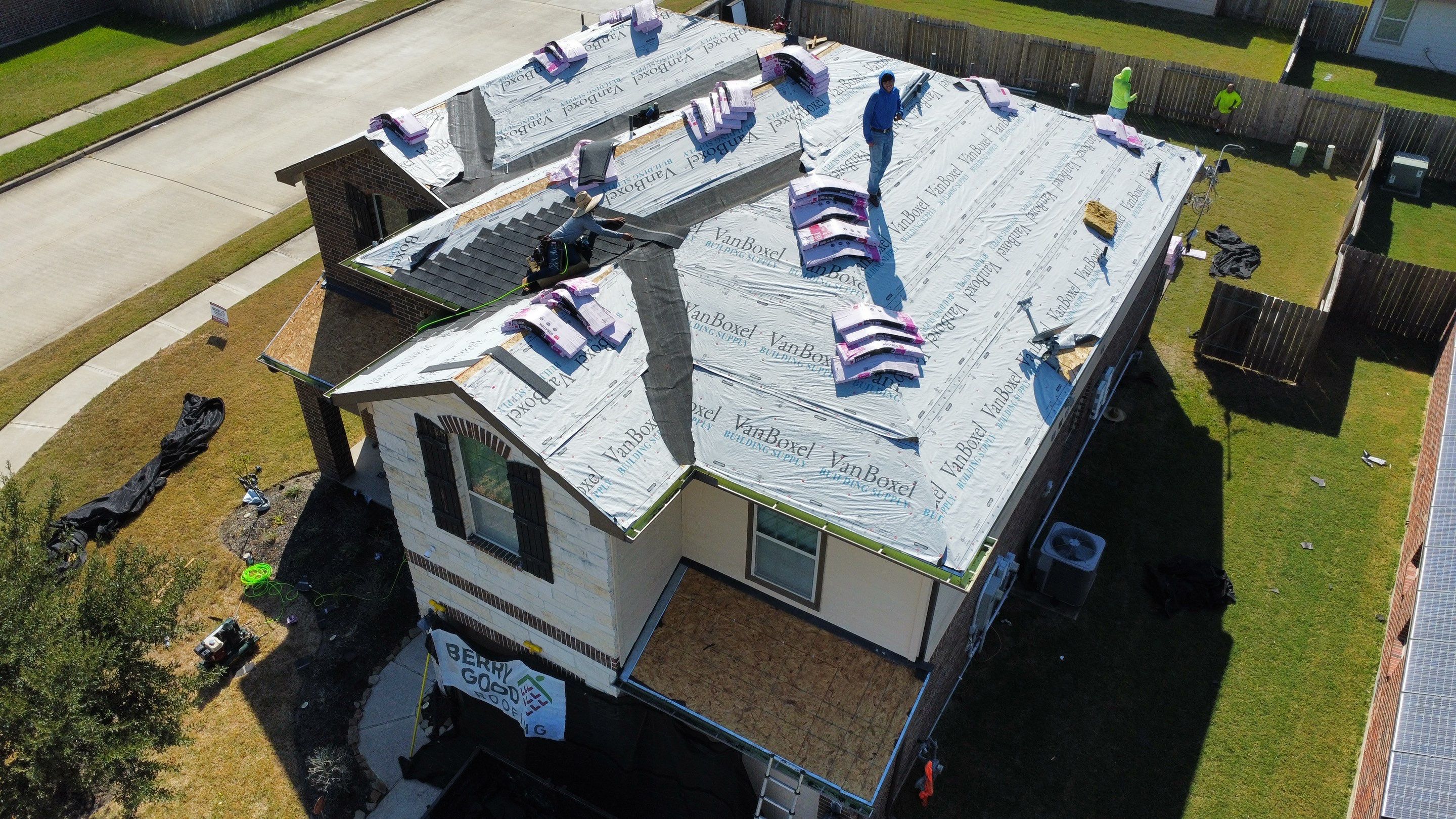 Reroof with Solar panel Detach and Reset by Berry Good Roofing 