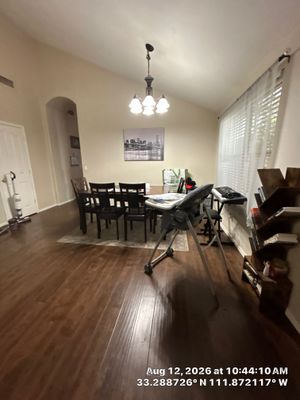 Dark Wood Floor Installation for a Chandler Dining Area