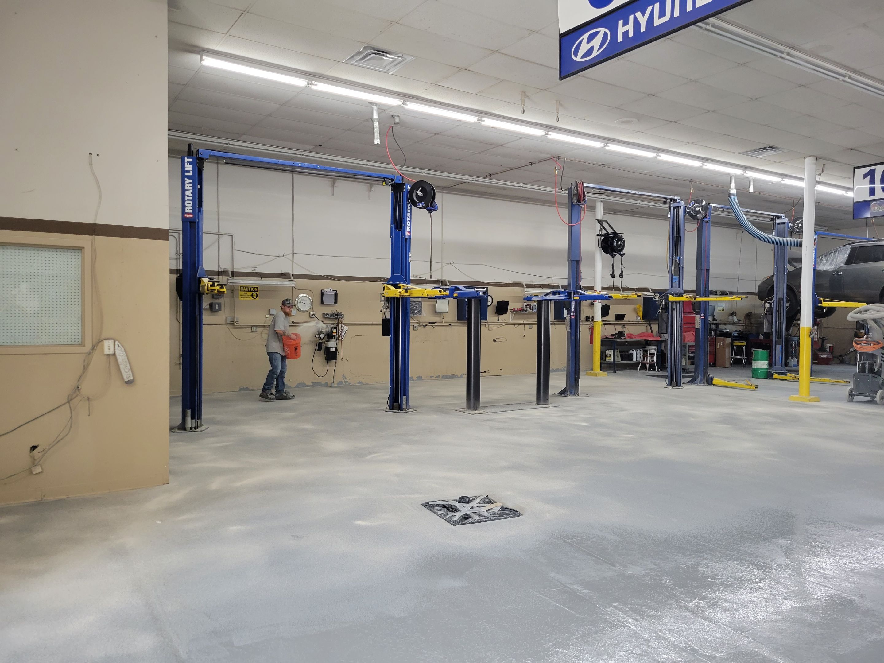 Commercial Floor Transformation using Penntek Shop Floor System by Croc Coatings, LLC