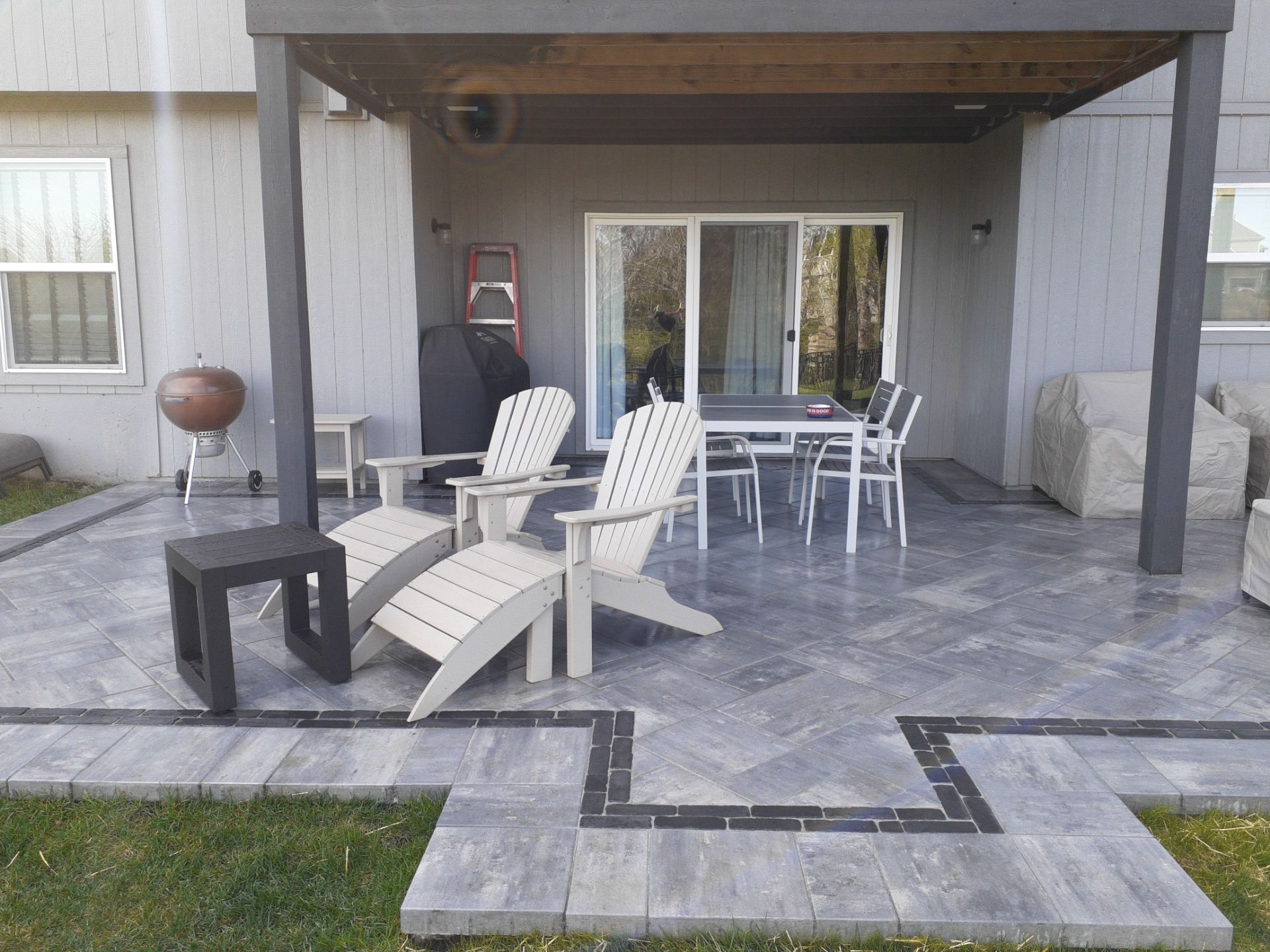 Back Yard Paver Patio by LAND ESCAPES LLC
