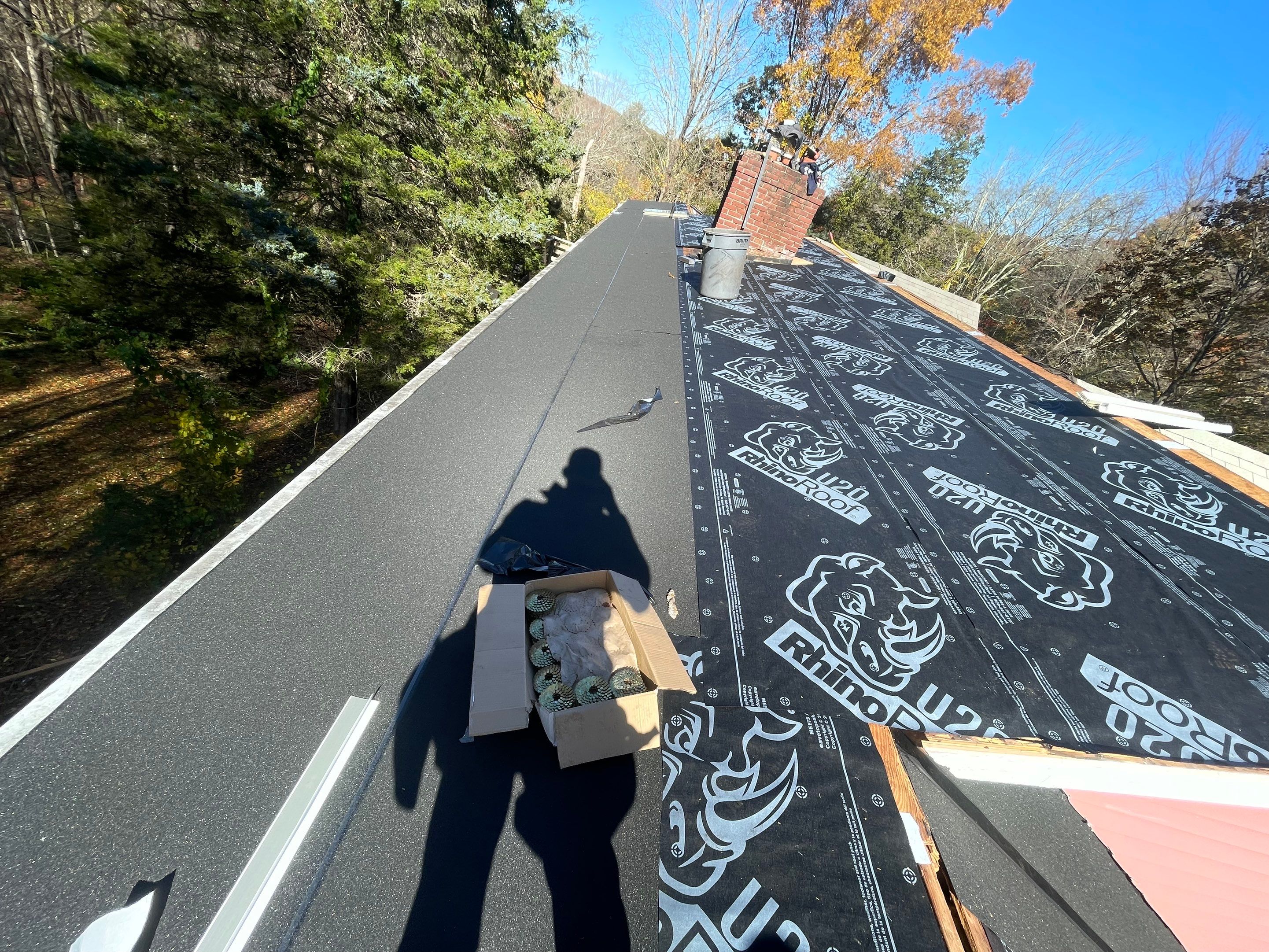 Residential Roofing Installation using Owens Corning TruDefinition Duration AR - Estate Gray & White Double 4 Siding by A Plus Exterior