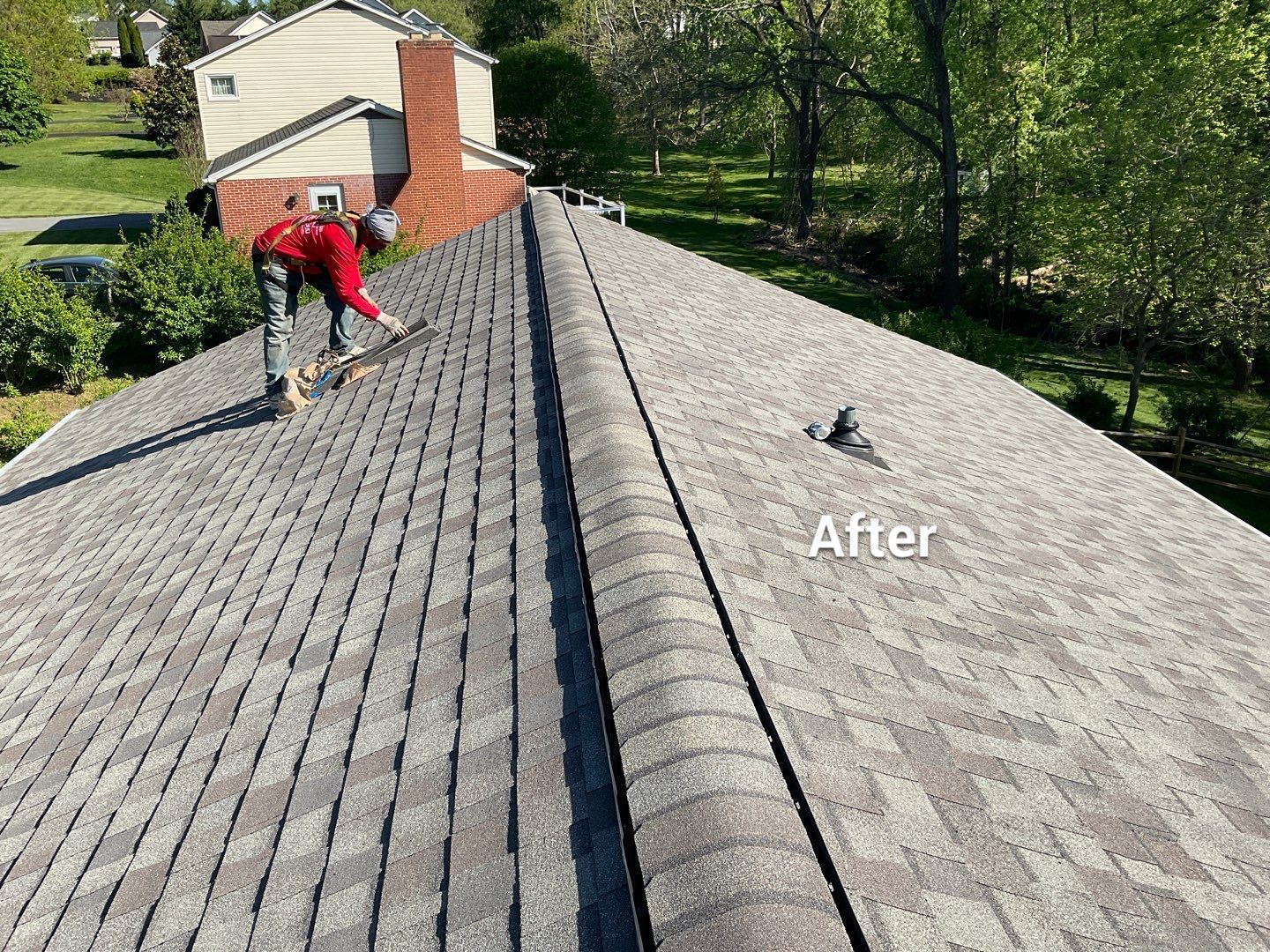 Residential Roofing Installation using Landmark Shingles Color Weatherwood by Alpha Design Services