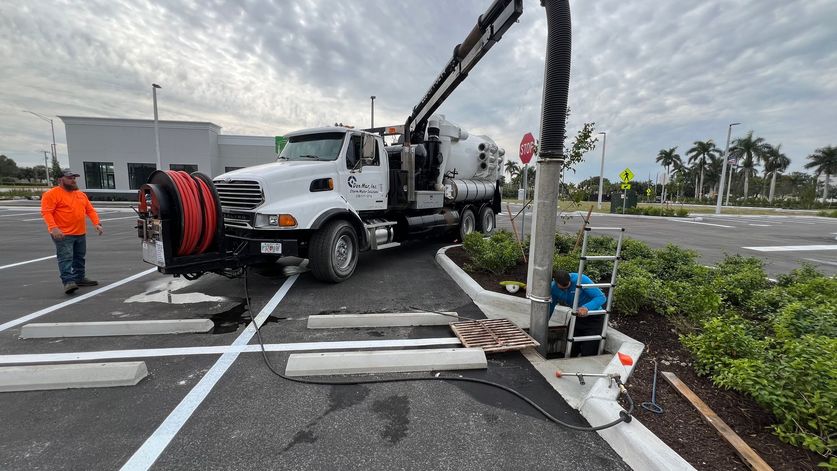 New Construction Commercial Parcel Stormwater System Cleaning by Don Mar, Inc. Storm Water Solutions