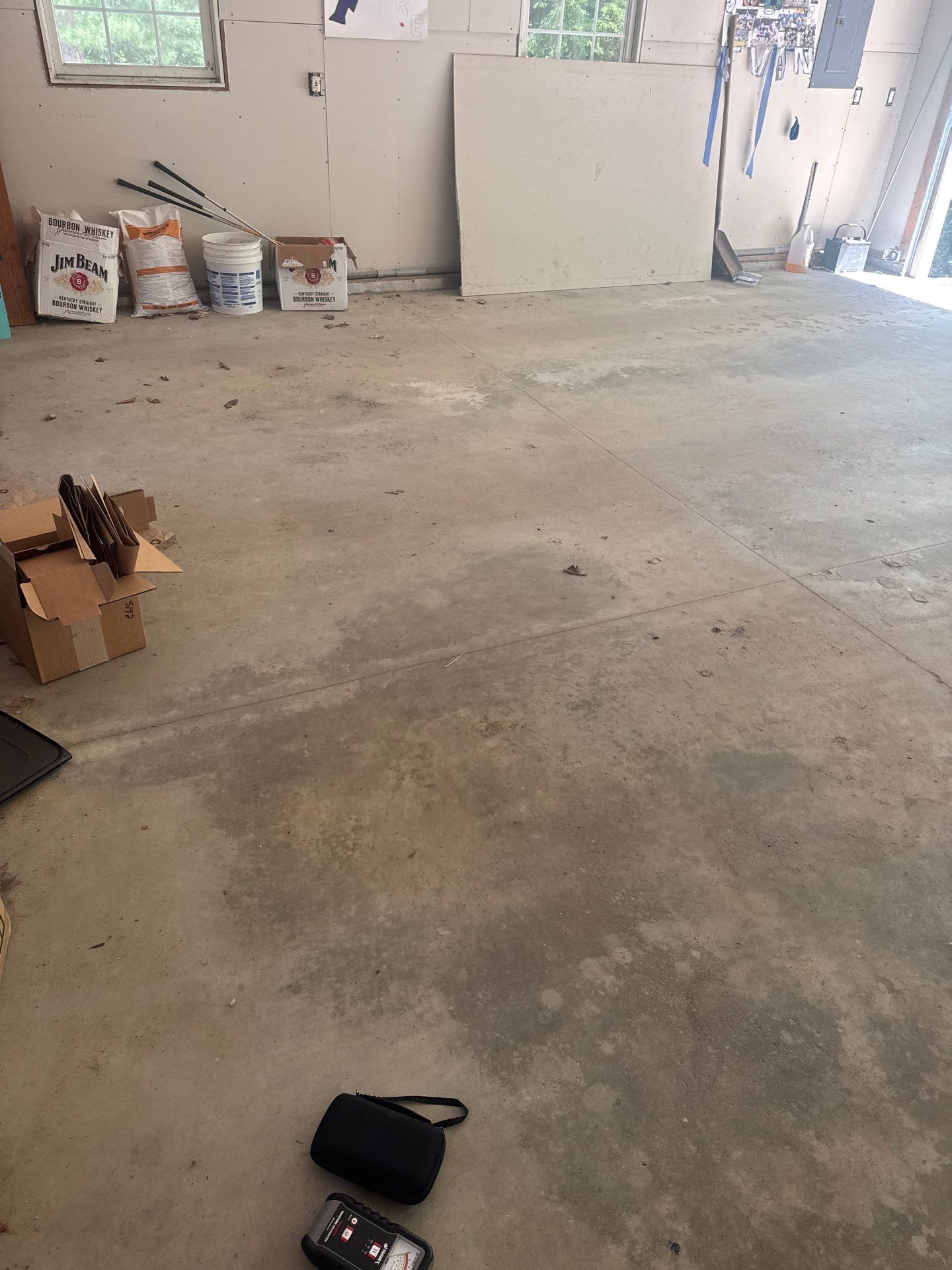 Garage Epoxy Floor Coating with Speckled Flake Finish in Fruitport by Gordon Painting