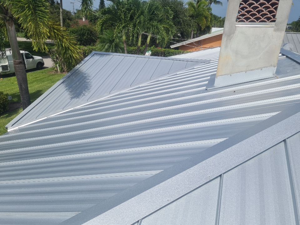 Residential Roofing Installation using 1" Nail strip metal roof by BLUES BROTHERS ROOFING