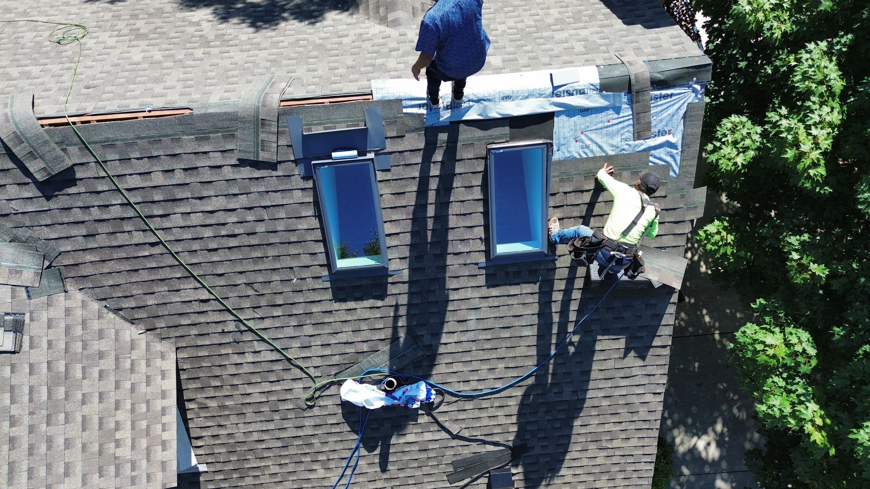 Residential Roofing Installation using Timberline HDZ Shingles - Weathered Wood by RoofX 