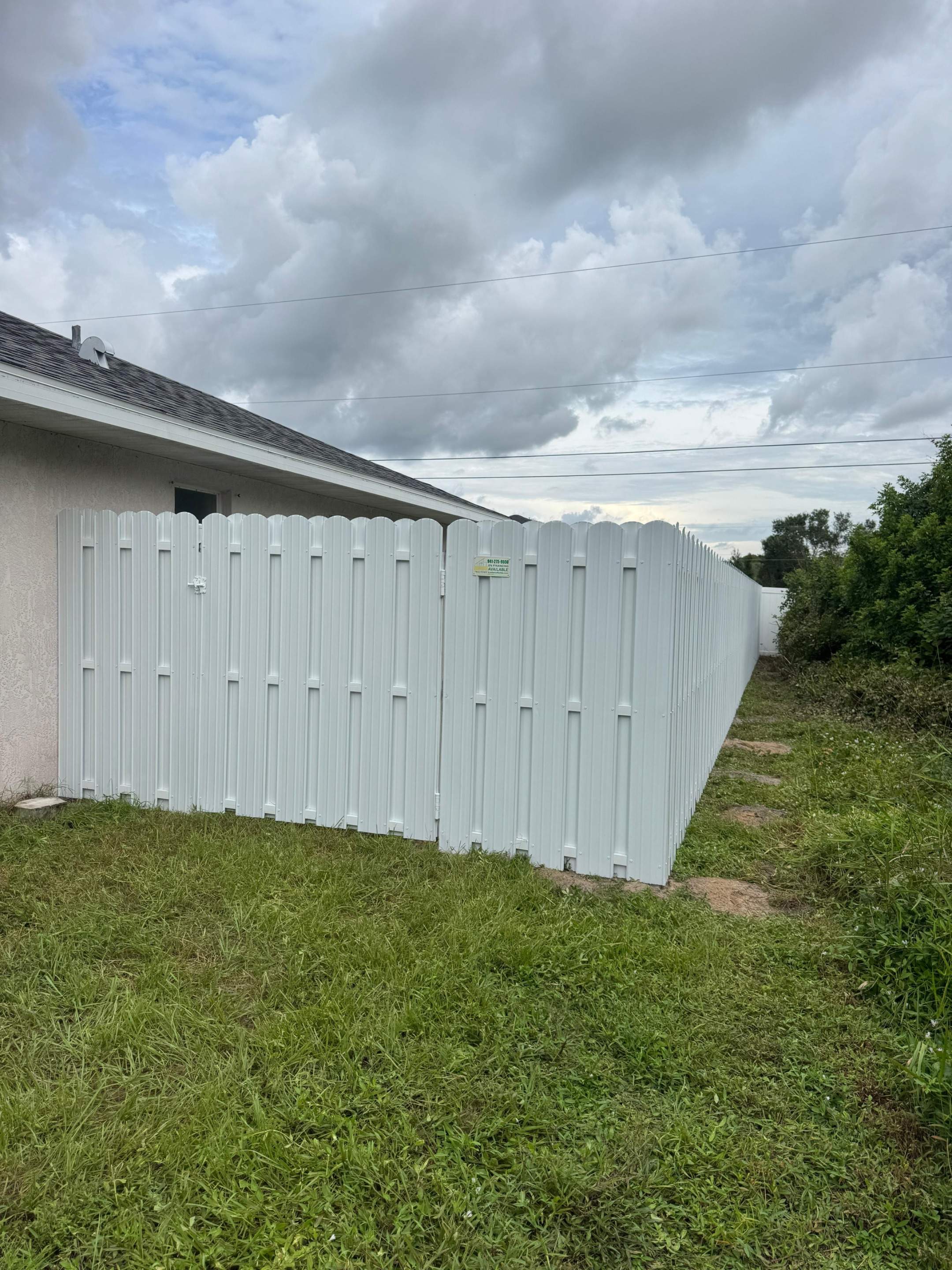 White Vinyl Privacy Fence Installation in North Port by True Fence LLC