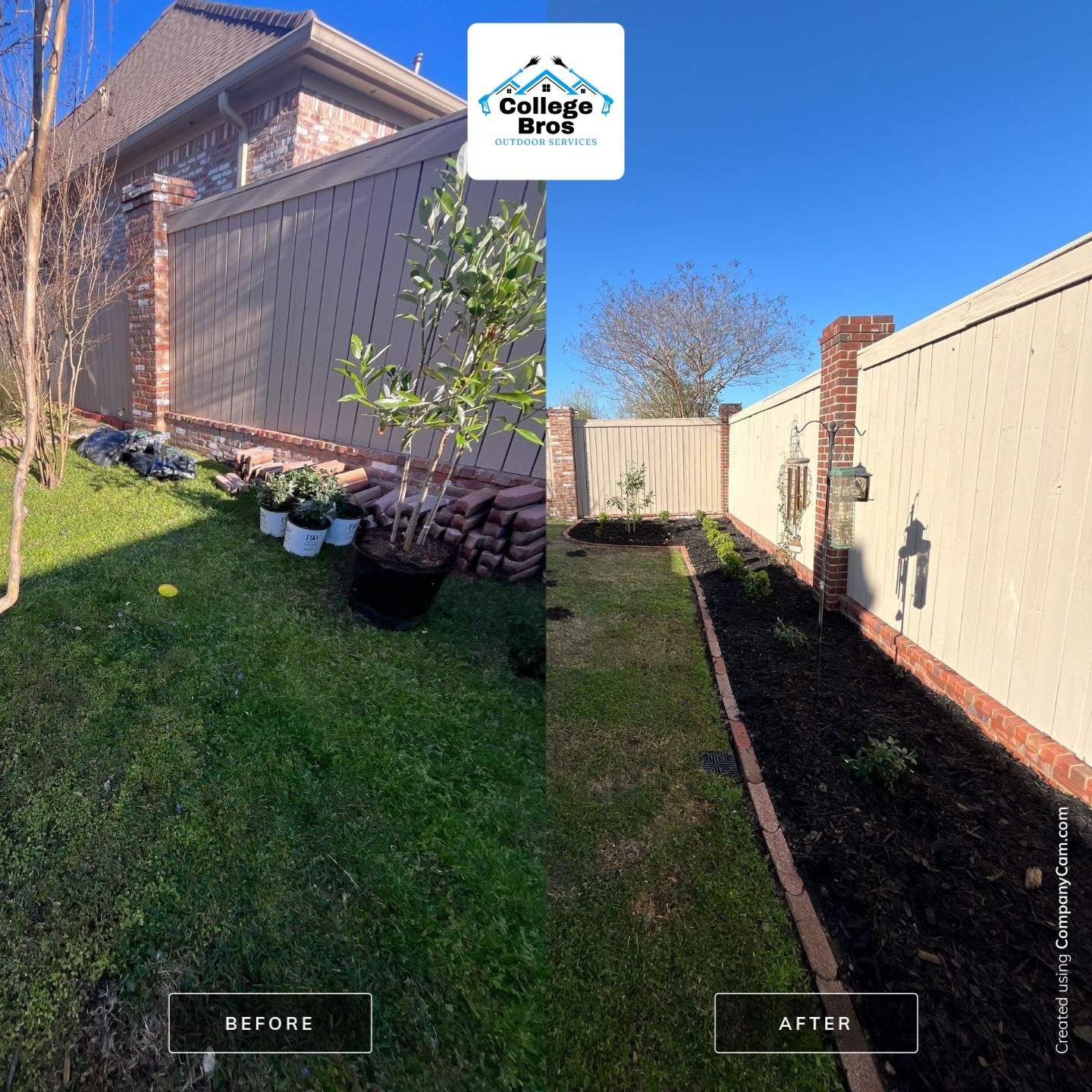 Back yard Makeover by College Bros Outdoor services