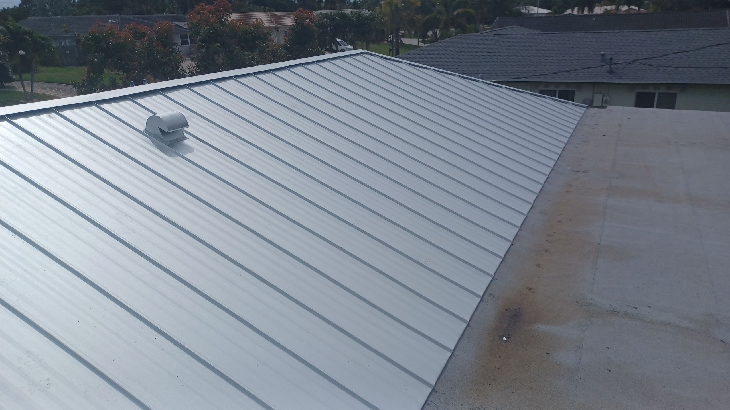 Residential Roofing Installation using 1" Nail strip metal roof by BLUES BROTHERS ROOFING