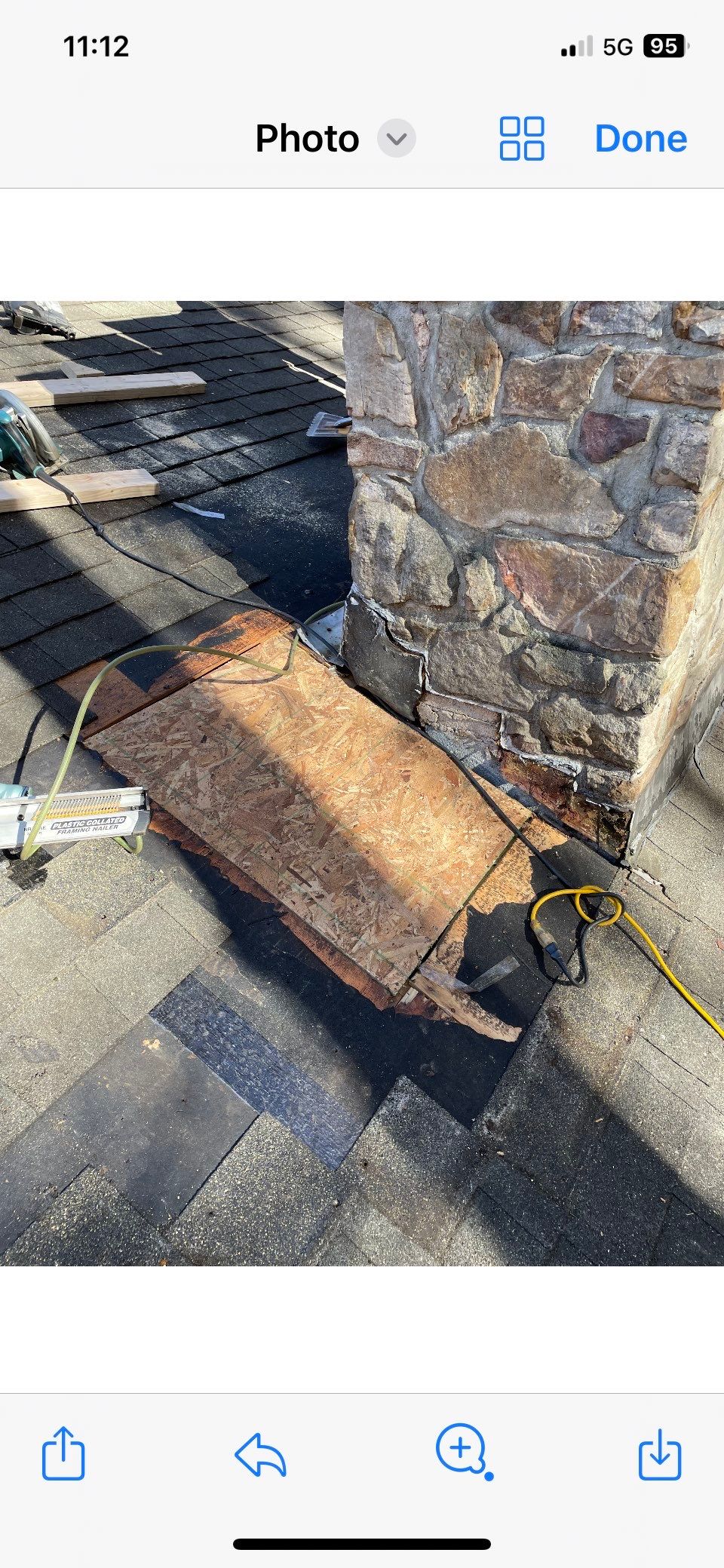 Insurance repair and chimney saddle installation. by Teflon Roofing